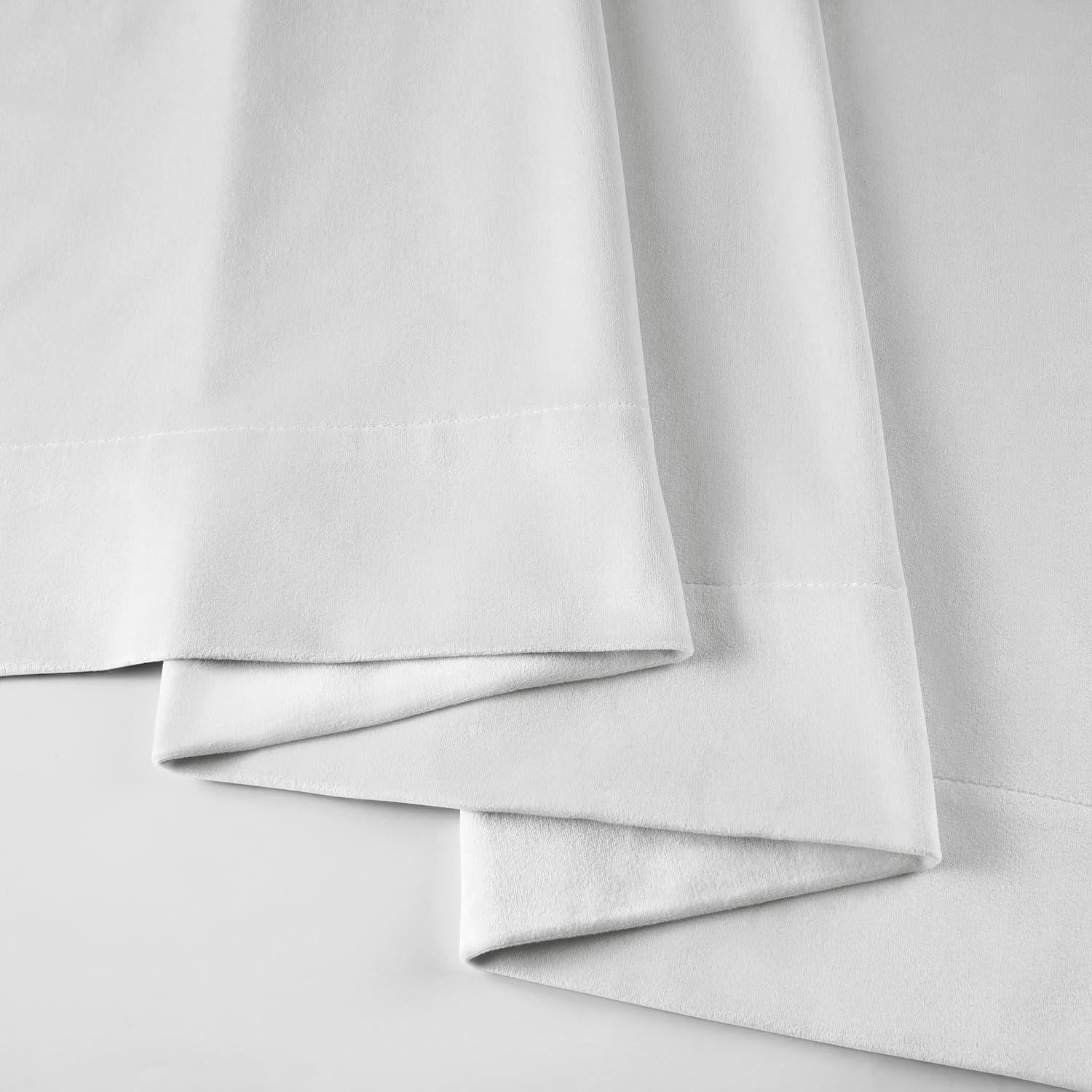 Exclusive Fabrics  Signature Extra Wide Blackout Velvet Curtain (1 Panel) Primary White 100 x 96 96 Inches