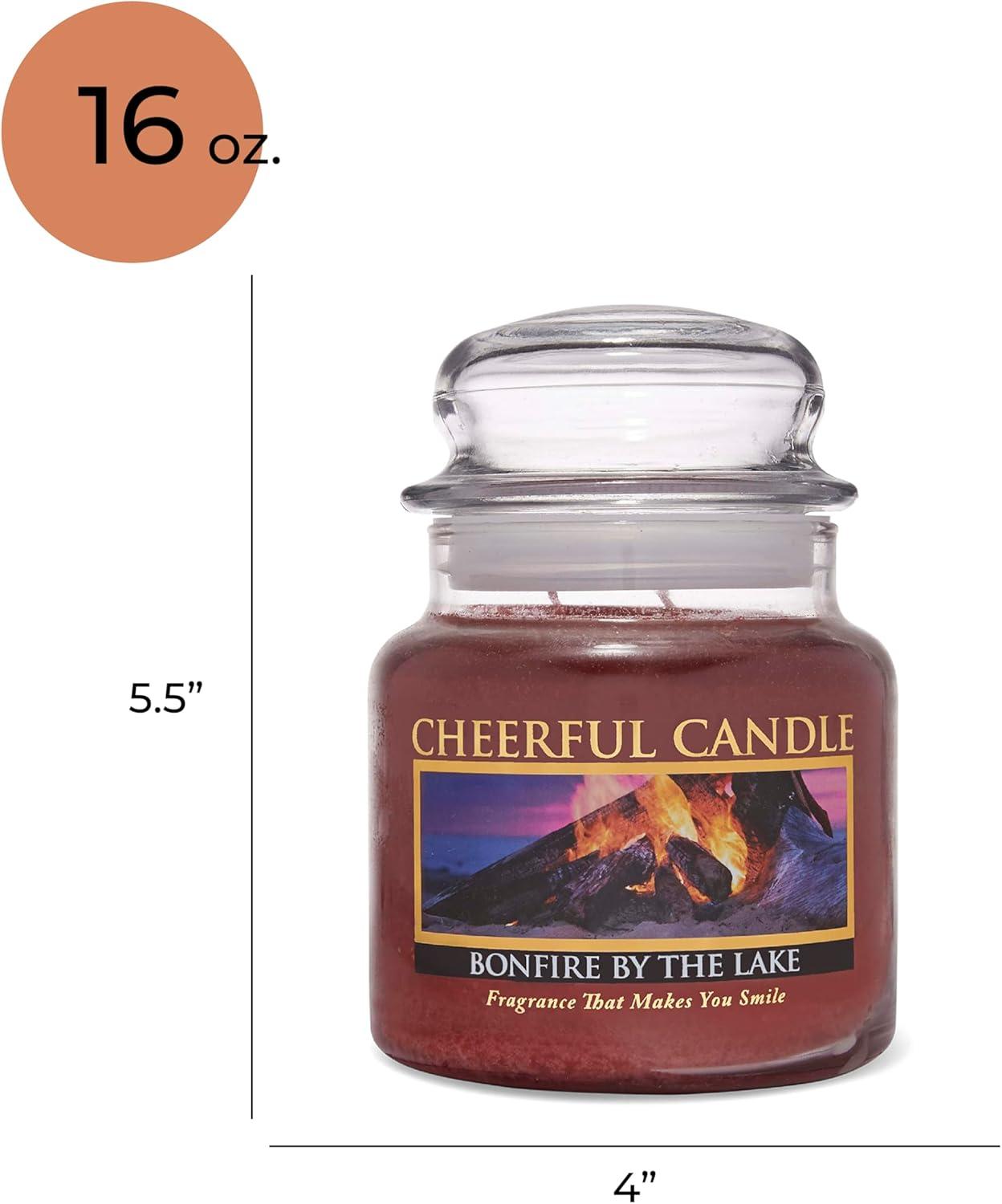 Bonfire by the Lake Scented Blue Glass Jar Candle