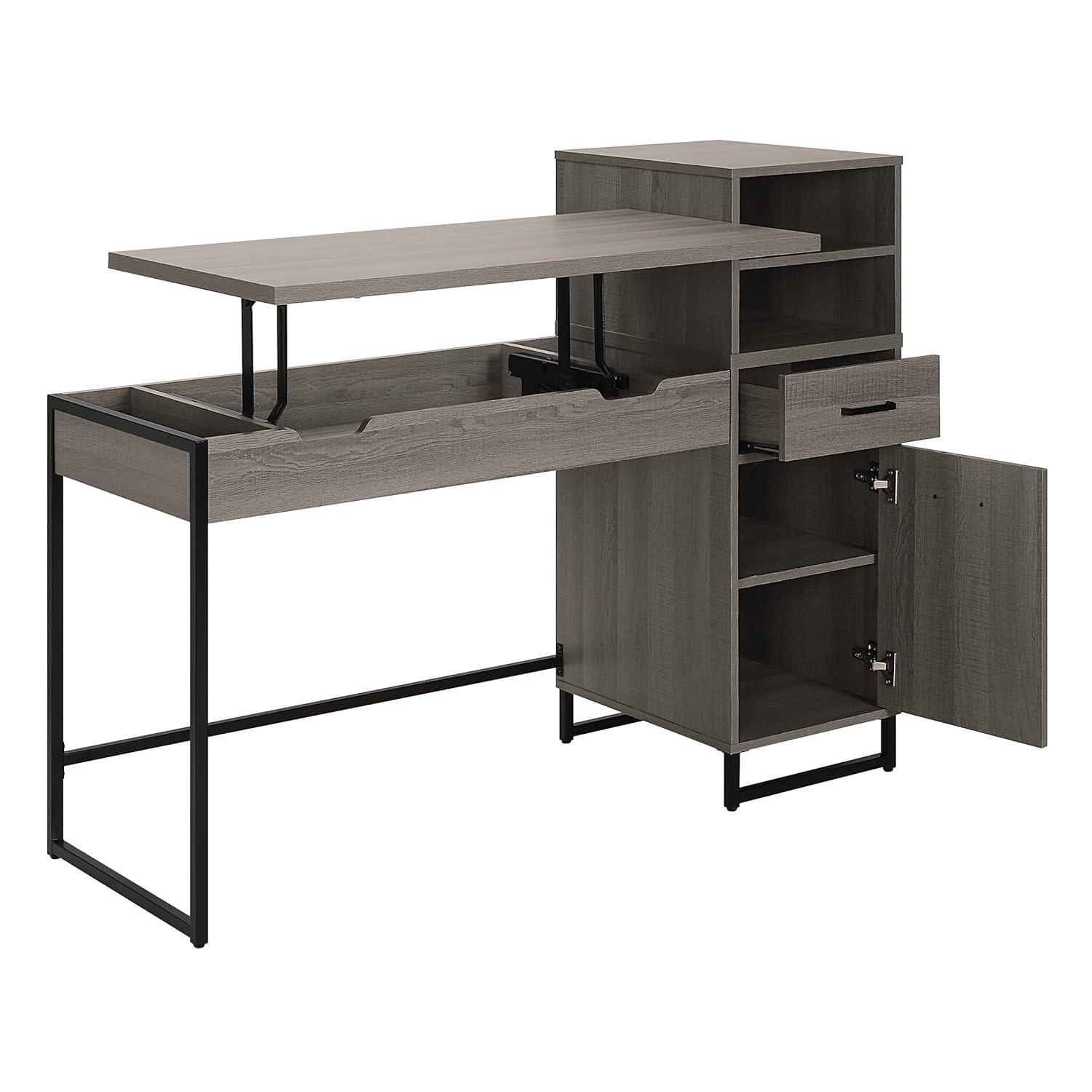 Hagney Lane Worksmart Sit-To-Stand Desk in Farm Oak Engineered Wood
