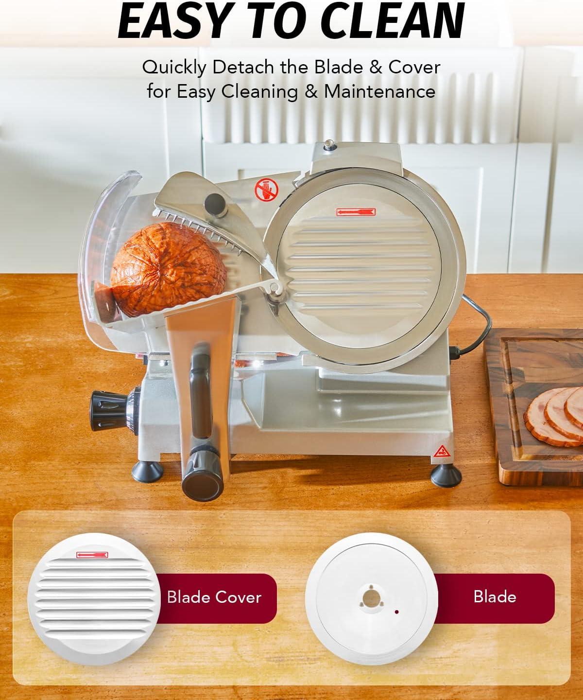 Wilprep Commercial Meat Slicer for Home 150W Electric Deli Food Slicer with 10" Blade