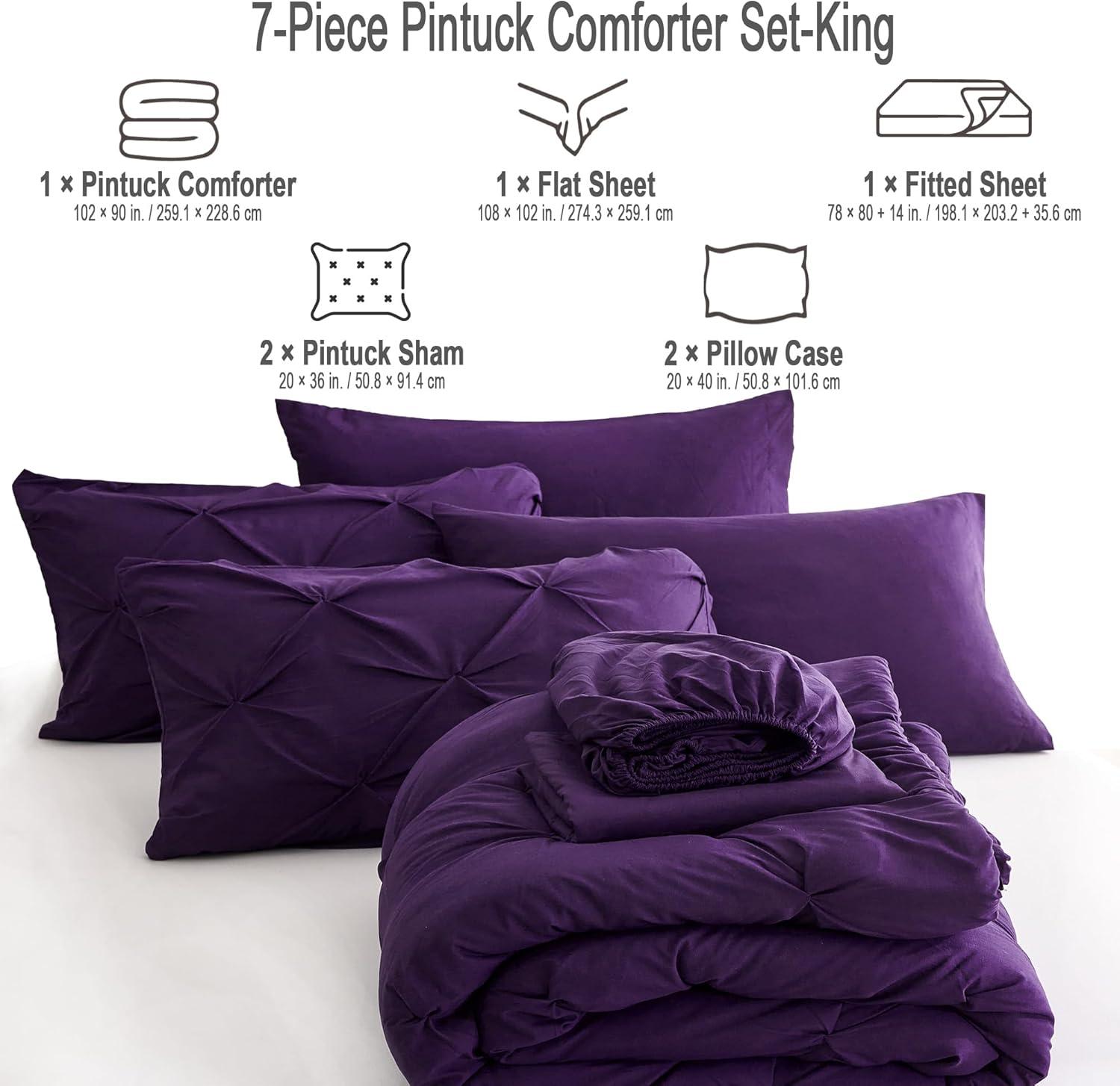 Comforter Set Purple - 7 Piece - King