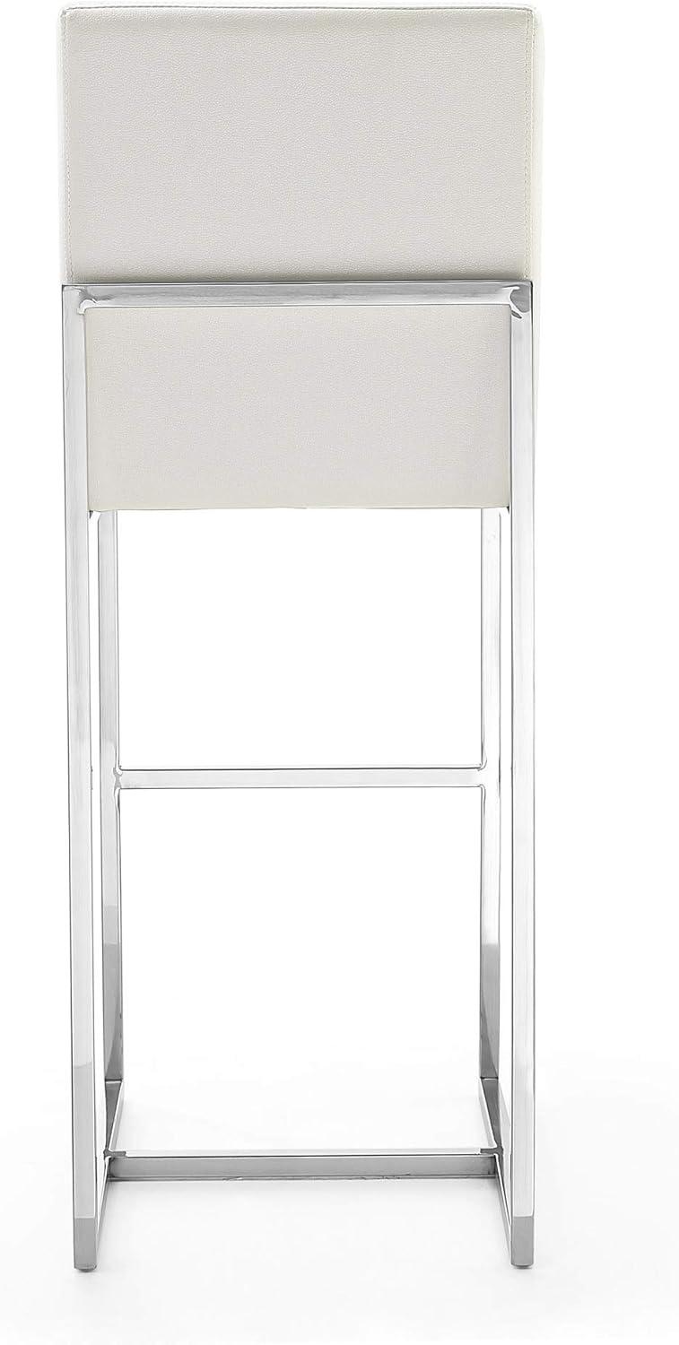 Manhattan Comfort Element 29.53" Faux Leather Barstool in White