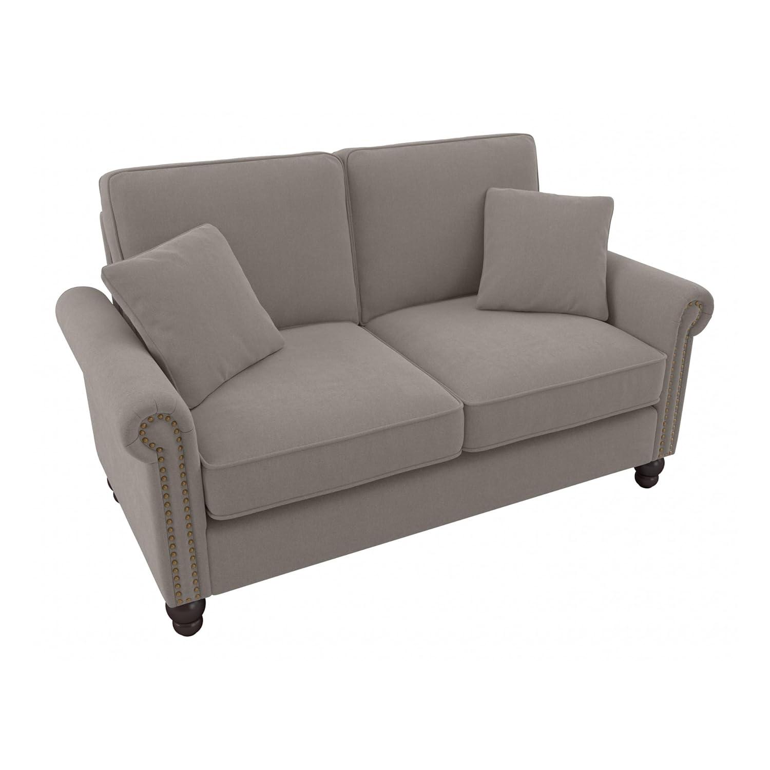 Coventry 85W Large Living Room Sofa in Charcoal Gray Herringbone Fabric