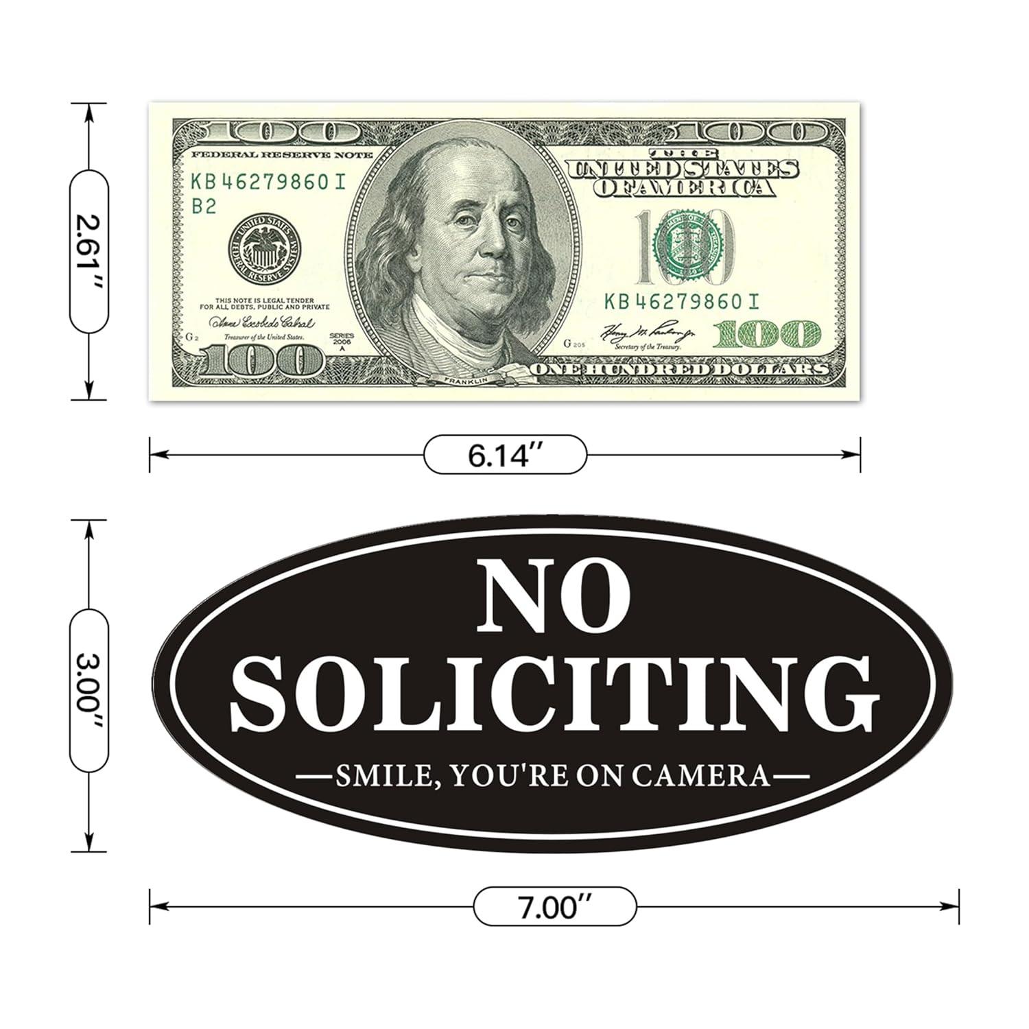 No Soliciting Sign For Front Door, (2 Pack) Self-Adhesive 7 x 3 Inches Seriously Don't Make it Weird Aluminum Metal Signs