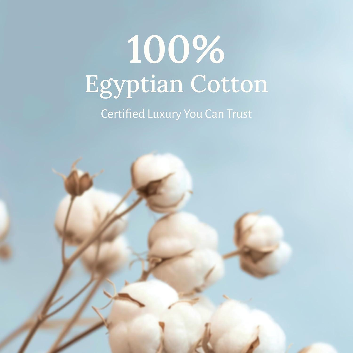 California Design Den Certified 100% Egyptian Cotton California King Sheets, Cotton Bed Sheets, 4 Piece Bedding Sheets & Pillowcases Set, White