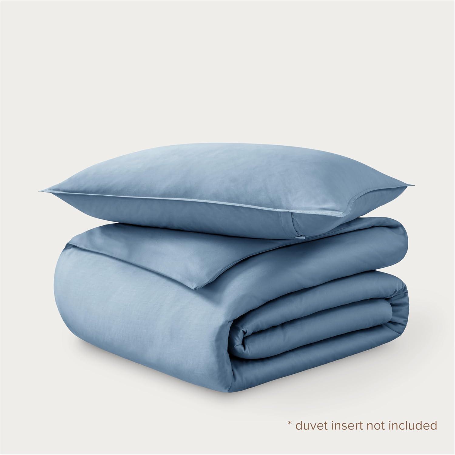 Bare Home 400 Thread Count Organic Cotton Sateen Duvet Cover Set