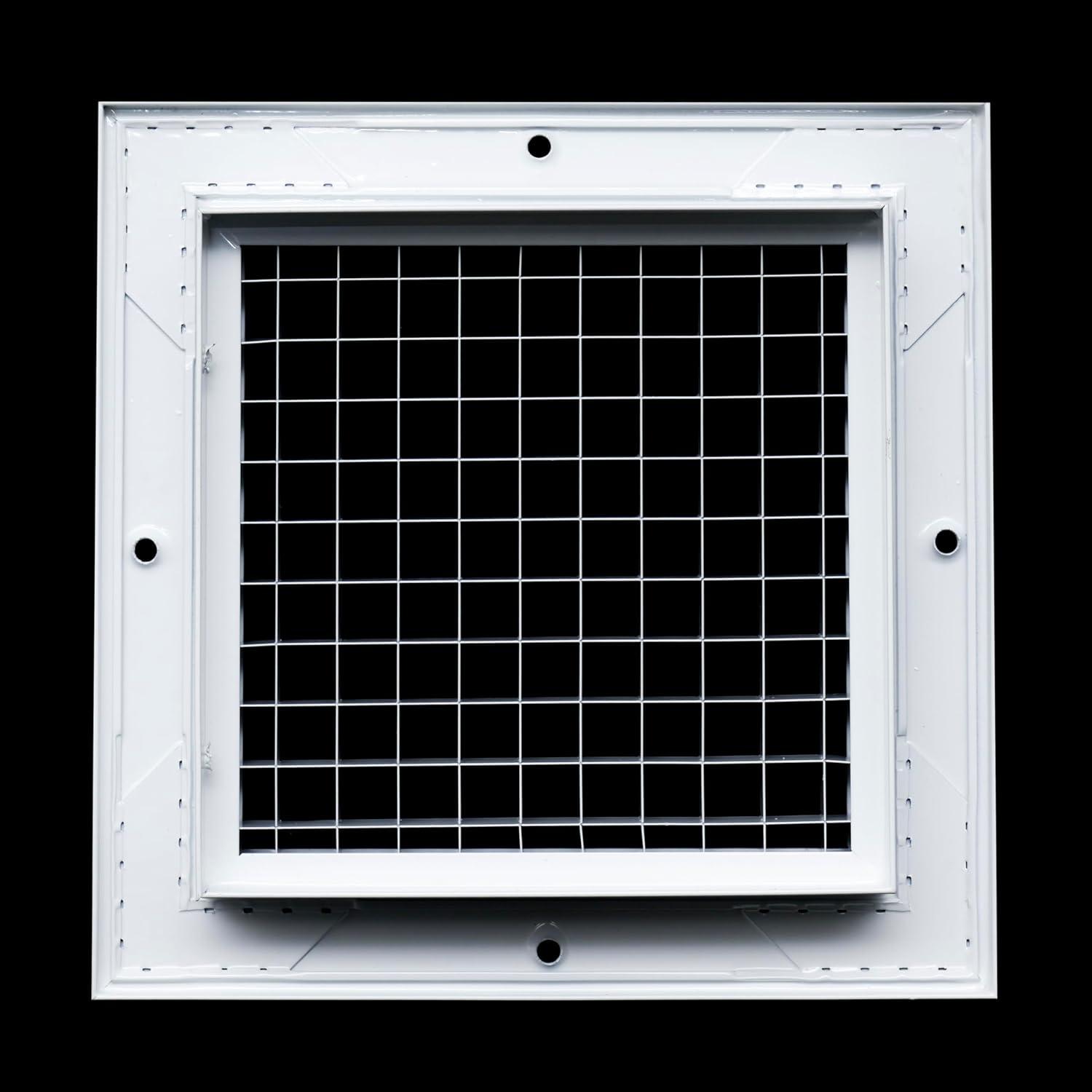 Fits 6x6 Duct Opening | Aluminum Eggcrate Return Air Grille | Low Noise & High Air Flow, Rust Proof Vent Cover Grill for Sidewall & Ceiling | White | Outer Dimensions: 7.75" X 7.75"