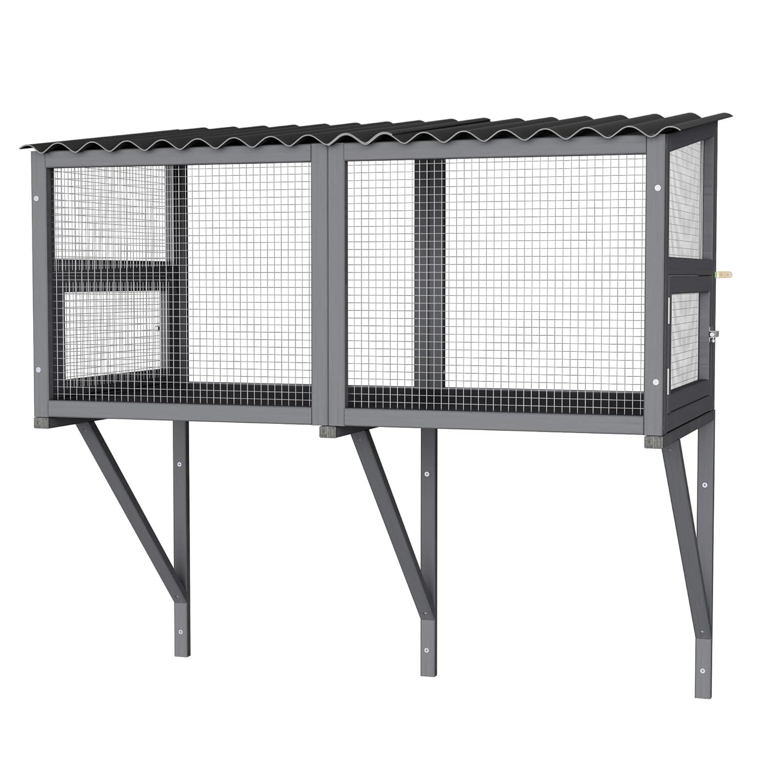 Tucker Murphy Pet™ Cat Catio,Cat Window Perch for Large Indoor Cats - Expandable Wooden Cat Window Box Enclosure for Multi Cats,