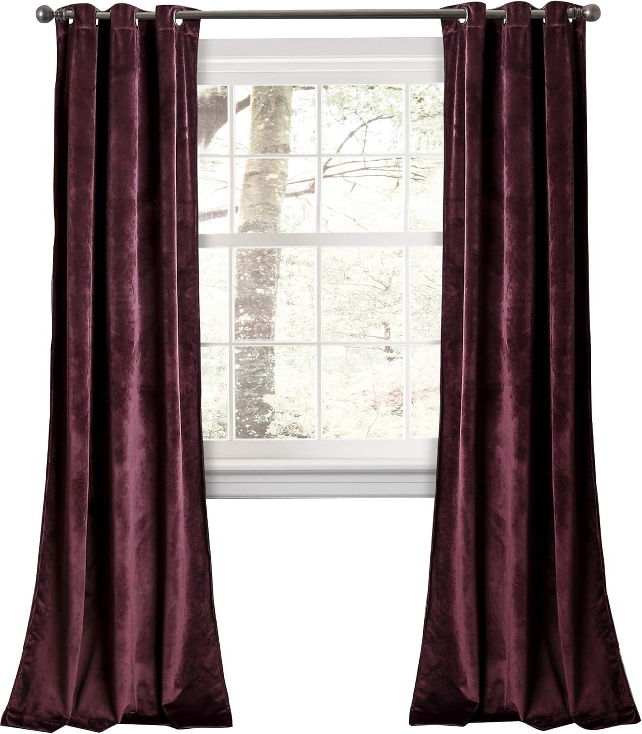 Prima Velvet Solid Velvet Room Darkening Curtain Pair