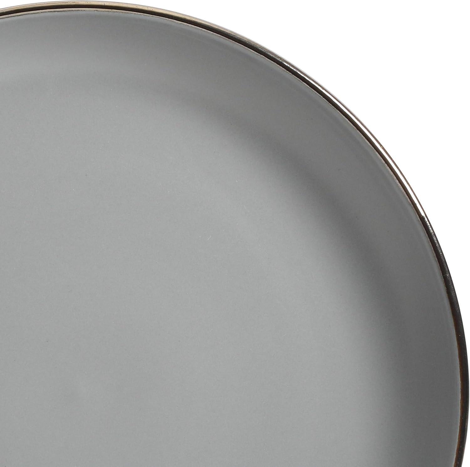 Gibson Home Rockaway Gold 16-Piece Dinnerware Set - Matte Gray