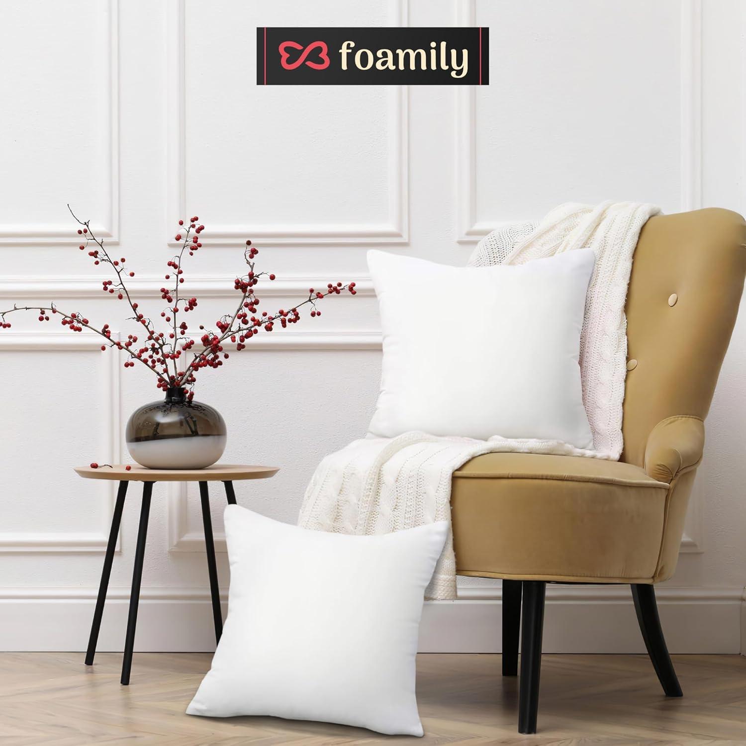 CodYinFI Pillow Insert 16" x 16" Polyester Filled Premium Fabric Cover (2 Pack)