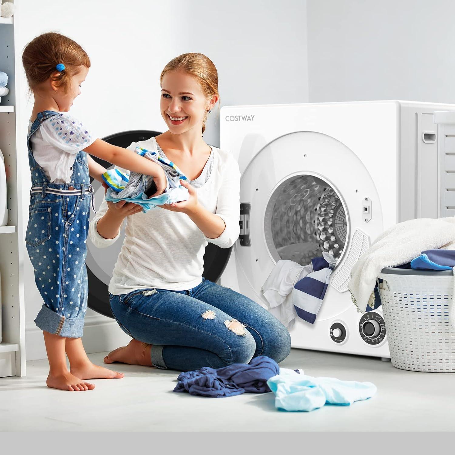 Costway 1350W Electric Compact Laundry Dryer 13.2 LBS Clothes Dryer 5 Drying Programs