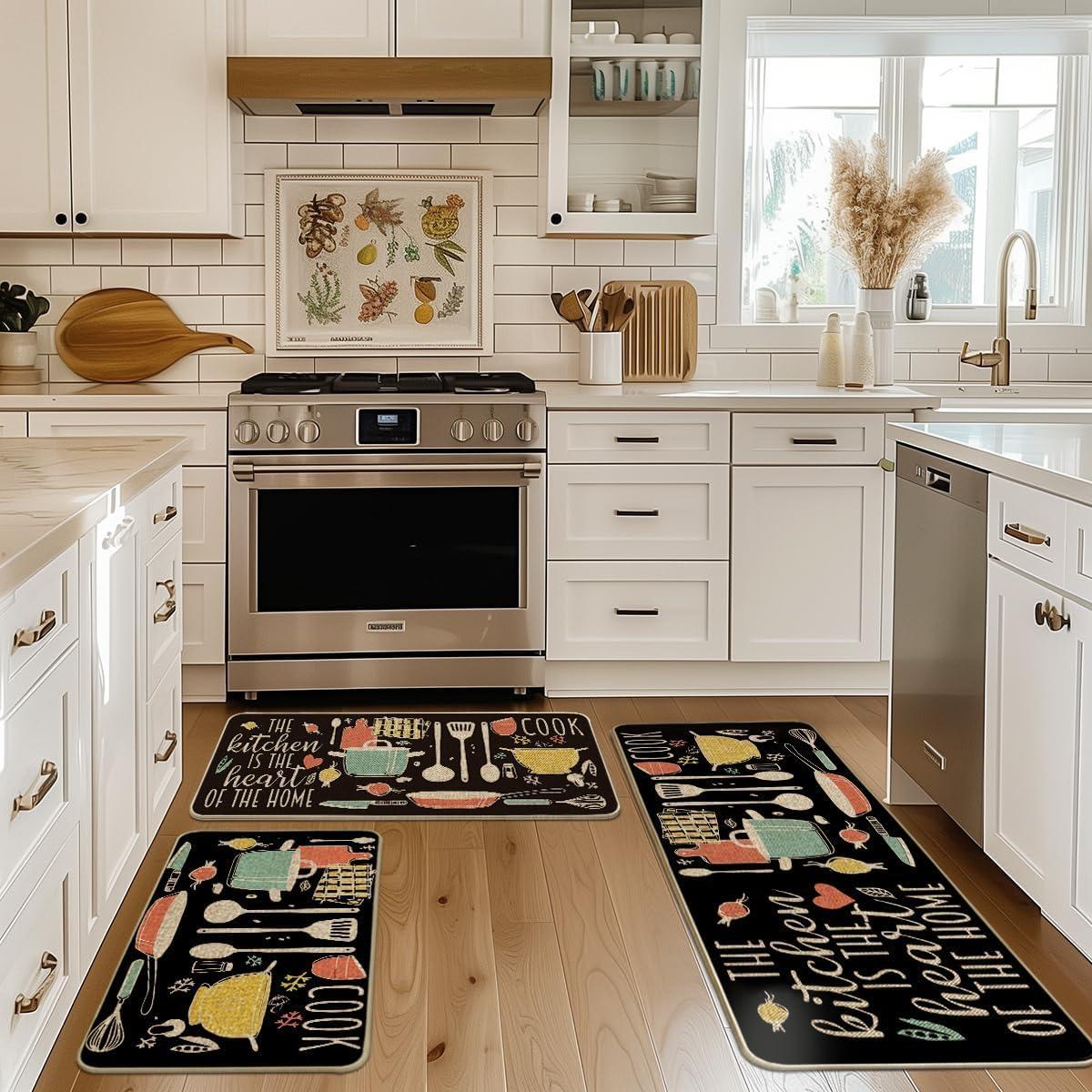 Rosalind Wheeler The Kitchen is The Heart of The Home Kitchen Mats Set of 2