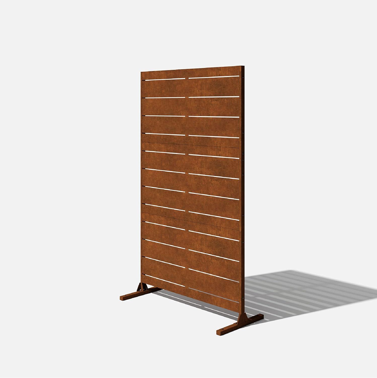 Corten Steel 76" Folding Privacy Screen for Outdoor Spaces