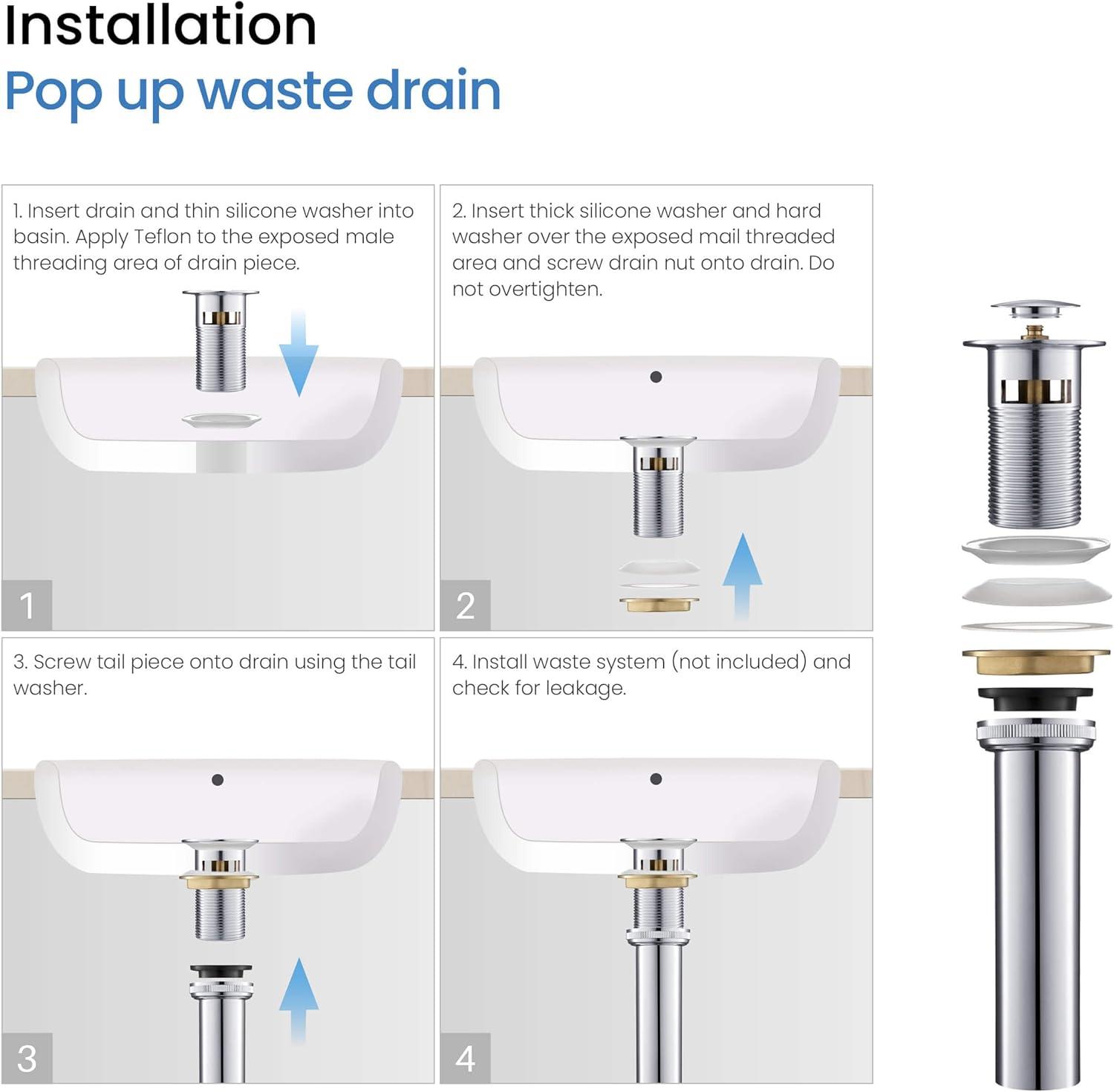 Cube Widespread Faucet 2-handle Bathroom Faucet with Drain Assembly