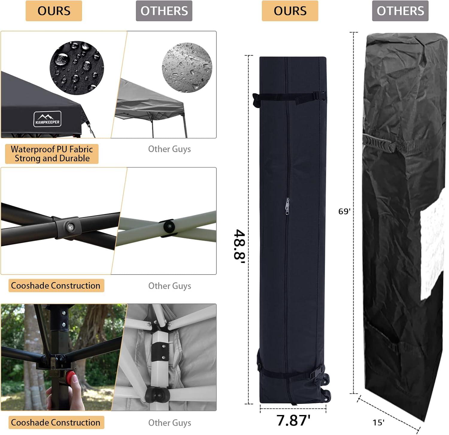 Black 10x10 Waterproof Pop-Up Canopy Tent with Adjustable Legs