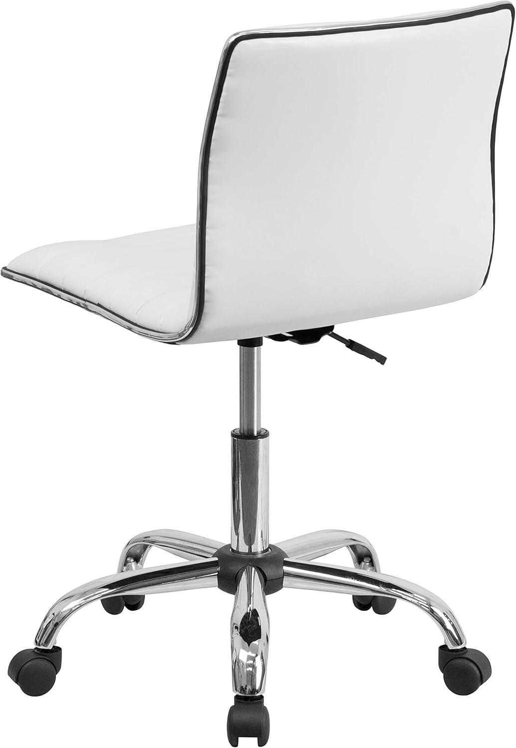 Flash Furniture Low Back Designer Armless White Ribbed Swivel Task Office Chair