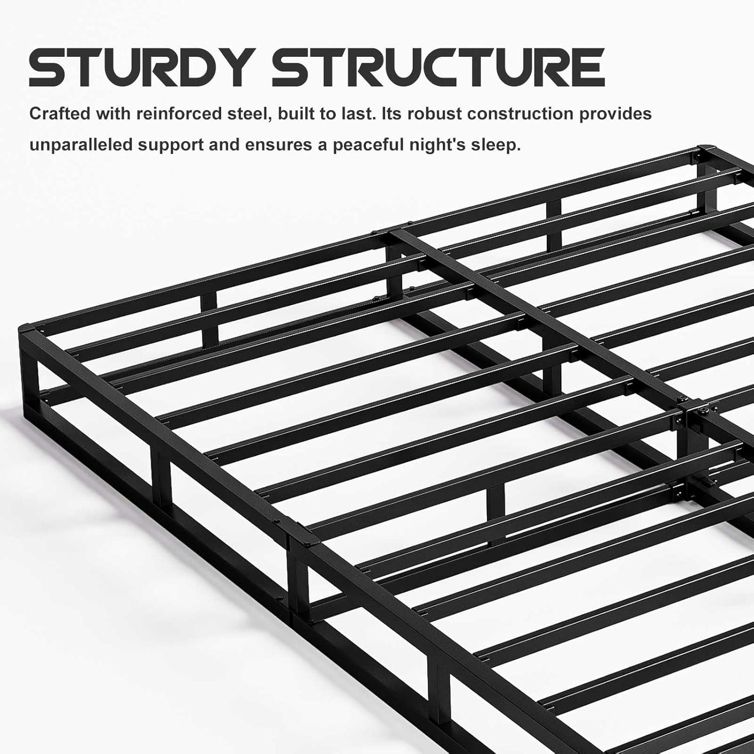 7 in. H Twin Box Spring, Heavy-Duty Metal Structure with Fabric Cover, Easy Assembly, Mattress Foundation