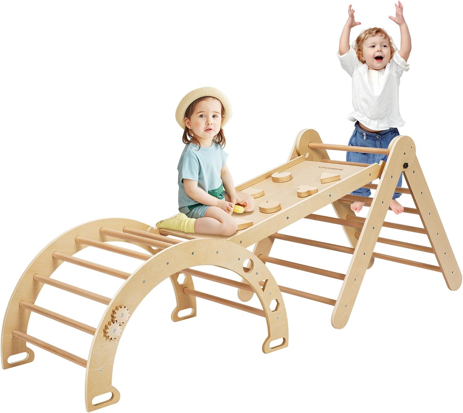 8 In 1 Pikler Triangle Set Wooden Climber