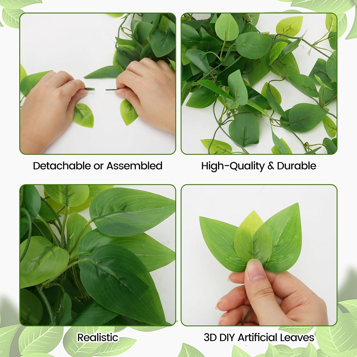 Ophelia & Co. Fake Hanging Plants Vines(2Pcs) Artificial Ivy Greenery Garlands For Home Bedroom Living Aesthetic Indoor,Outdoor Farmhouse Decorations(No Basket)