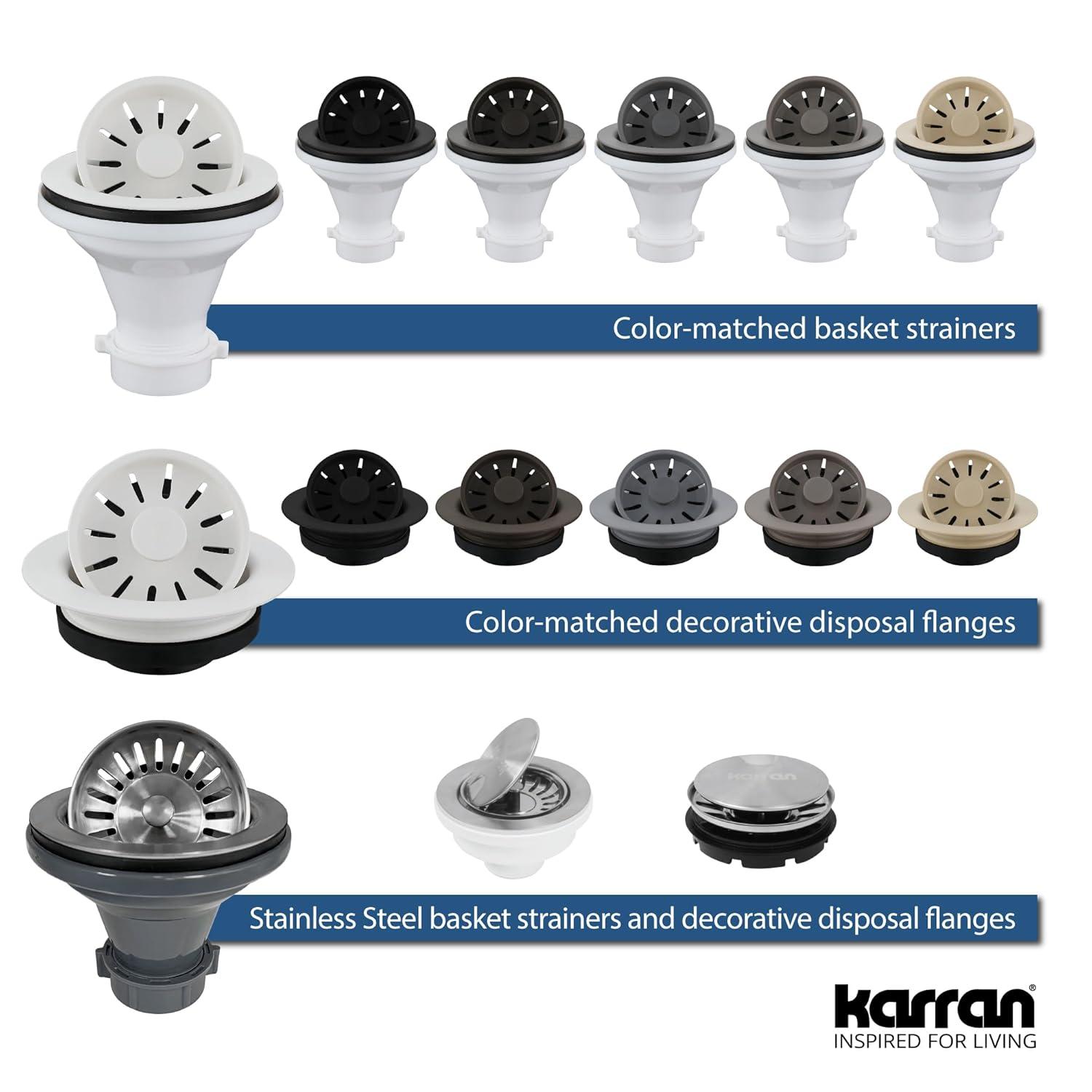 Karran Quartz 33'' X 22'' 50/50 Double Bowl Composite Drop-in Kitchen Sink