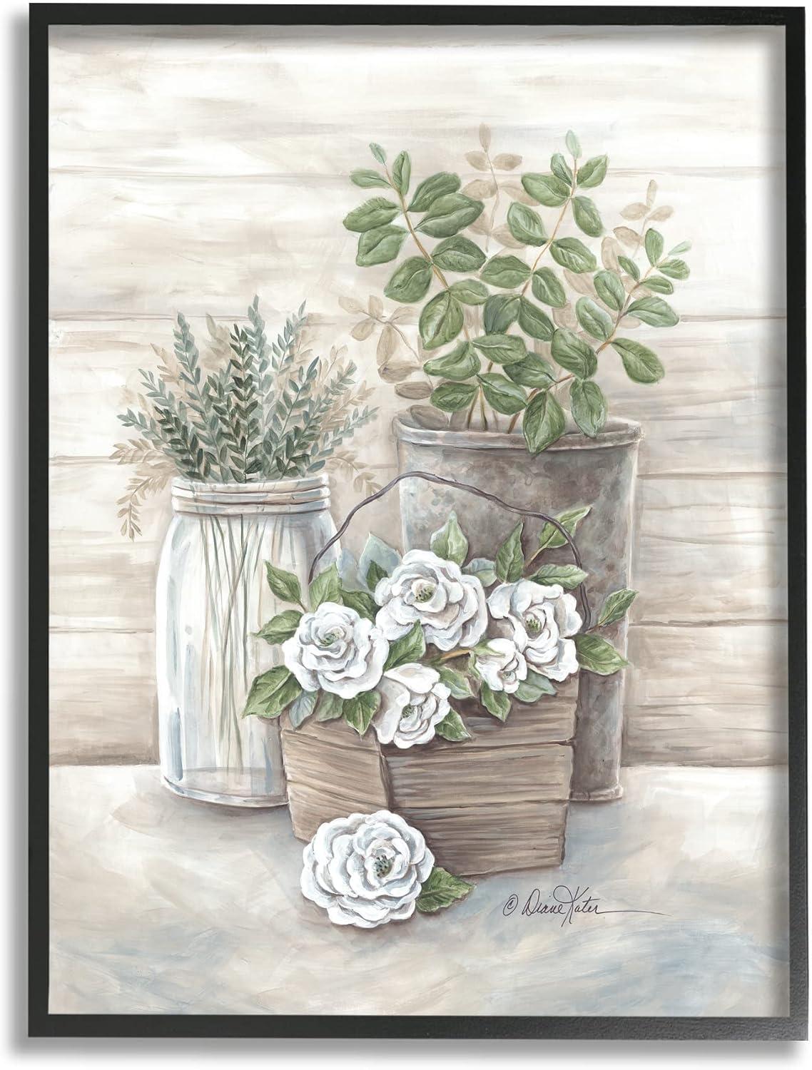 Stupell Industries " Country Succulents Botanicals Rustic Jar Planter Design " by Diane Kater