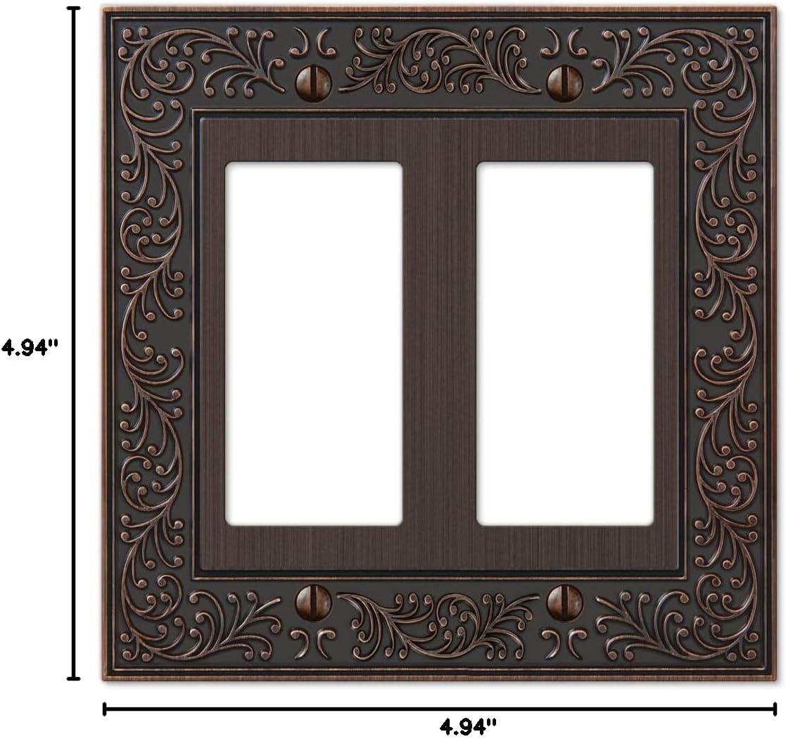 Aged Bronze Double Rocker Cast Metal Wallplate