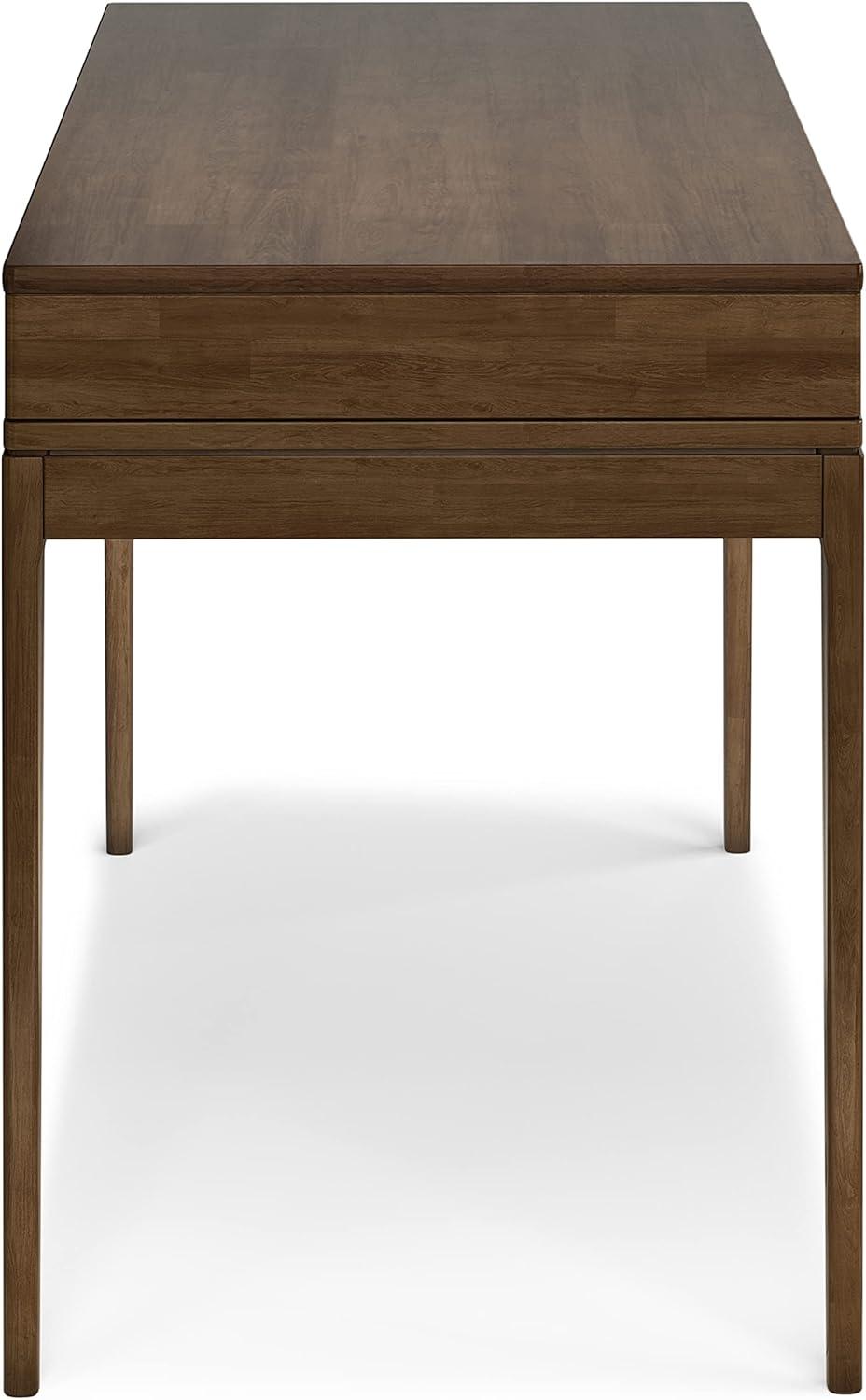 Simpli Home Harper Solid Wood Desk, Contemporary Style with Keyboard Tray and Storage