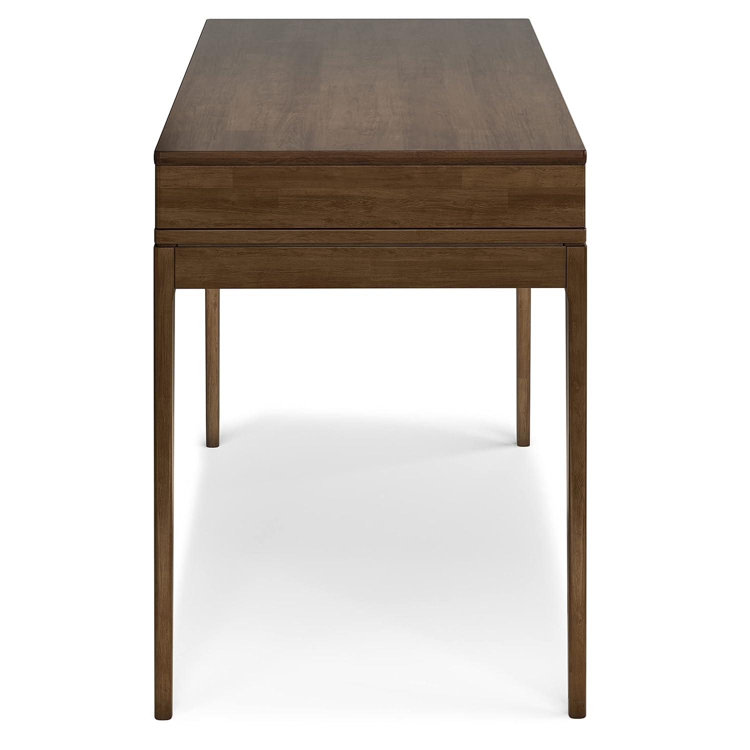 Simpli Home Harper Solid Wood Desk, Contemporary Style with Keyboard Tray and Storage