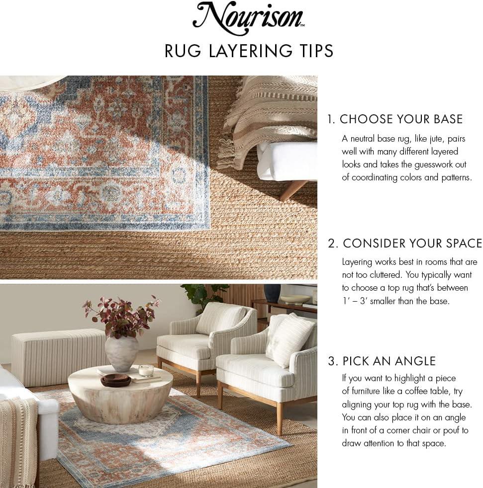 Nourison Positano 8' x 10' Beige Diamond Modern Flatweave Indoor/Outdoor Rug