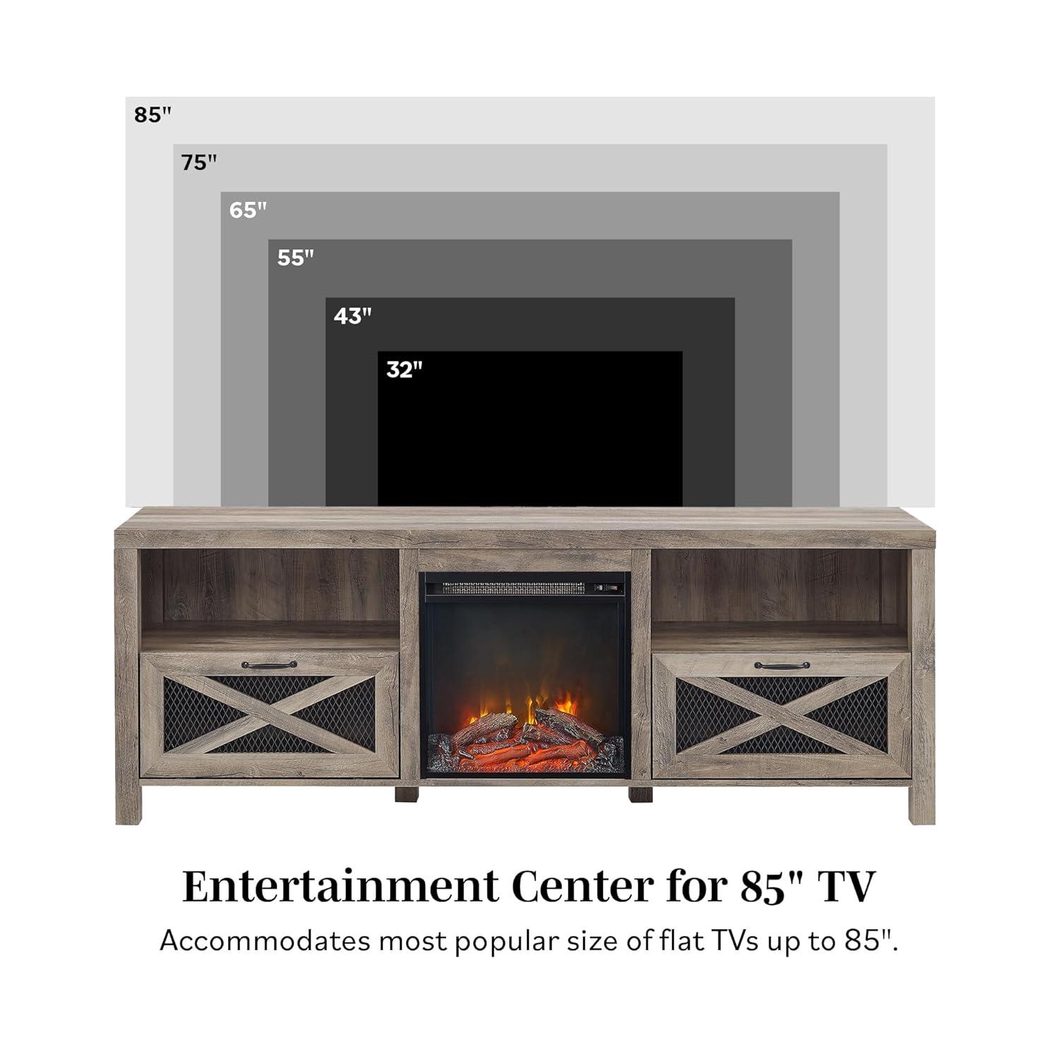 Tansey 70" Media Console with Electric Fireplace