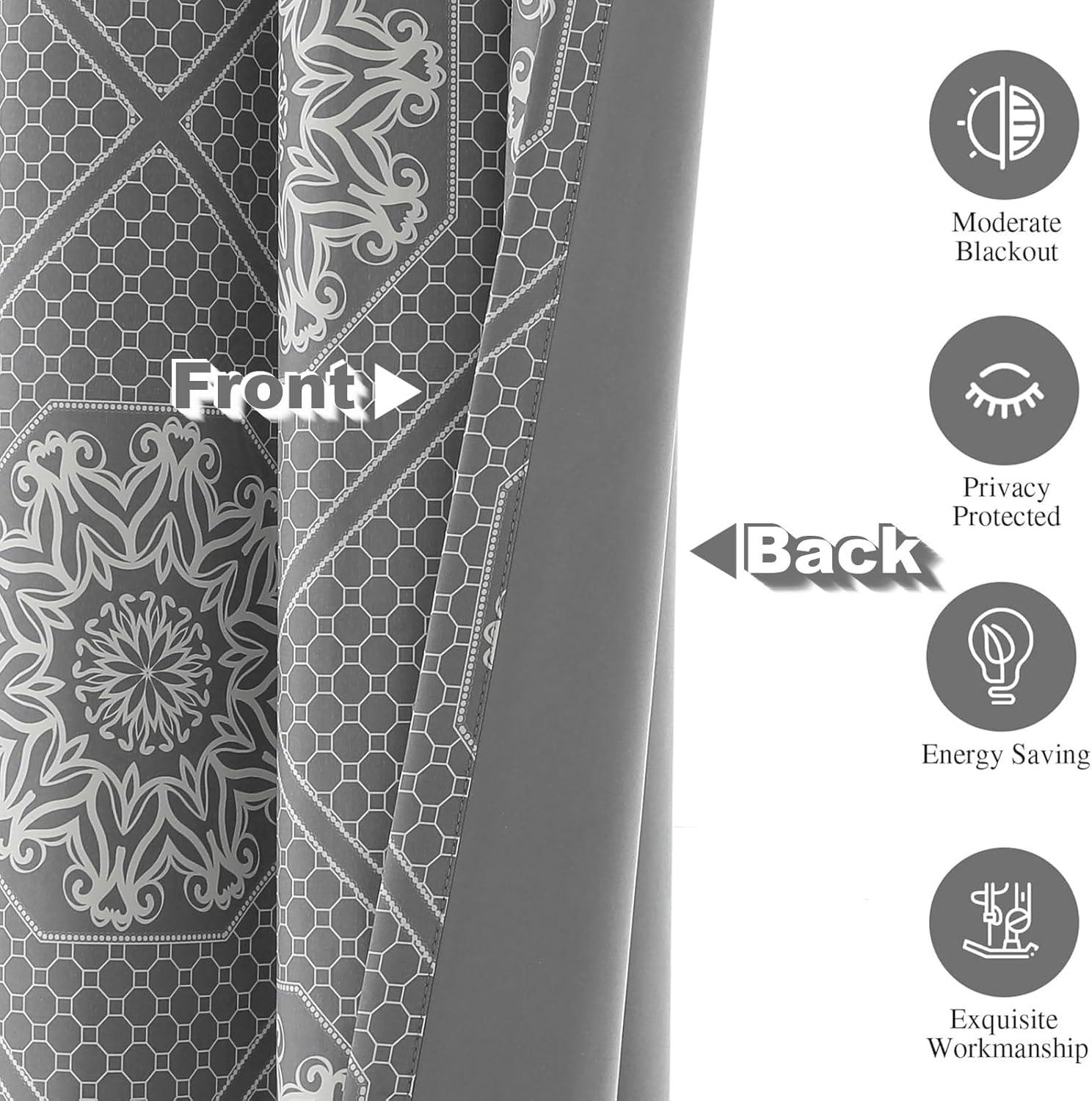 Exclusive Home Medallion Blackout Grommet Curtain Panel Pair