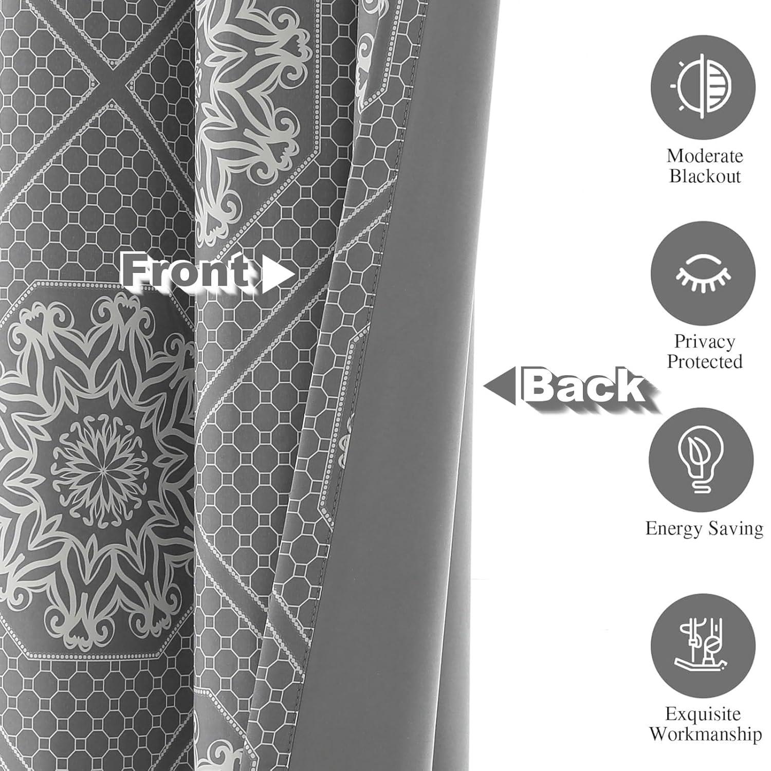 Exclusive Home Medallion Blackout Grommet Curtain Panel Pair