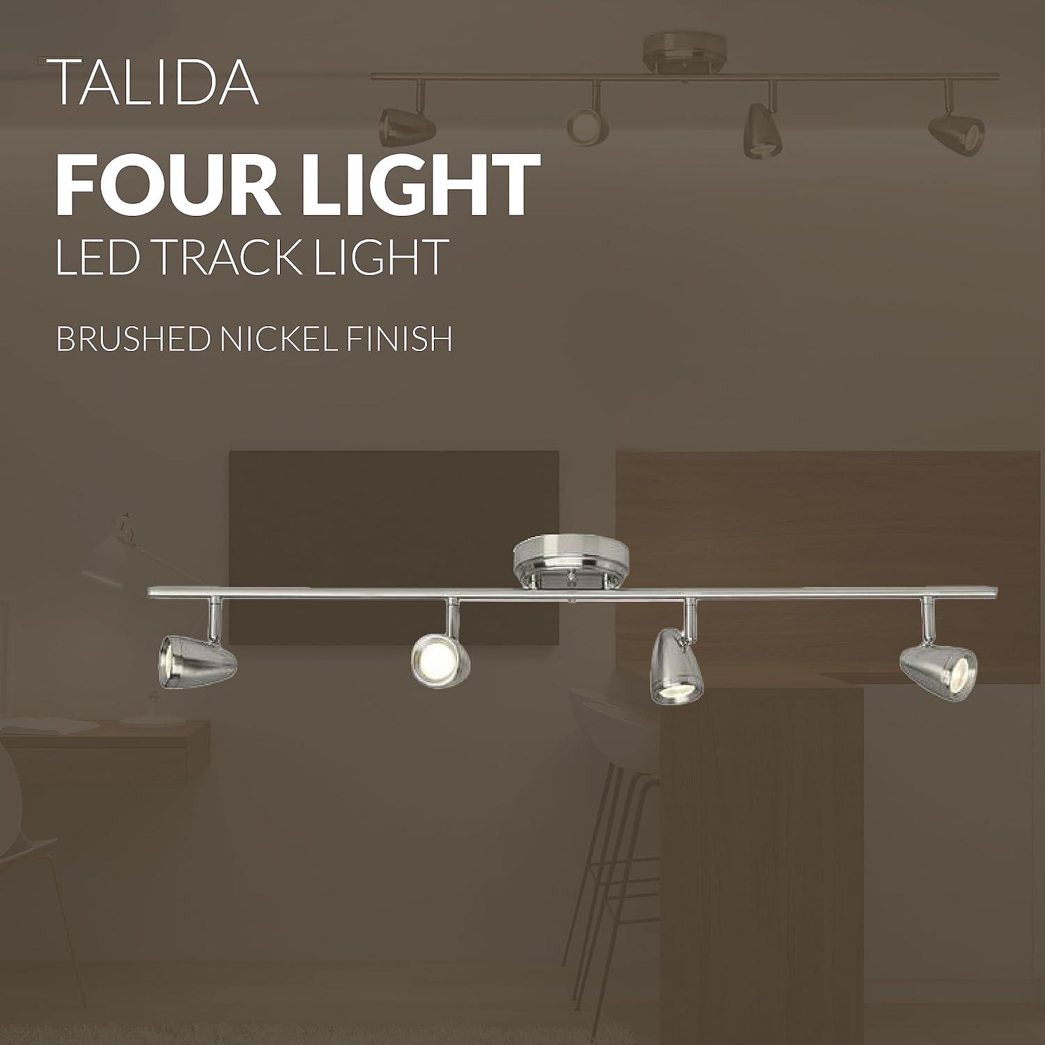 Brushed Nickel 4-Light LED Ceiling Track Fixture