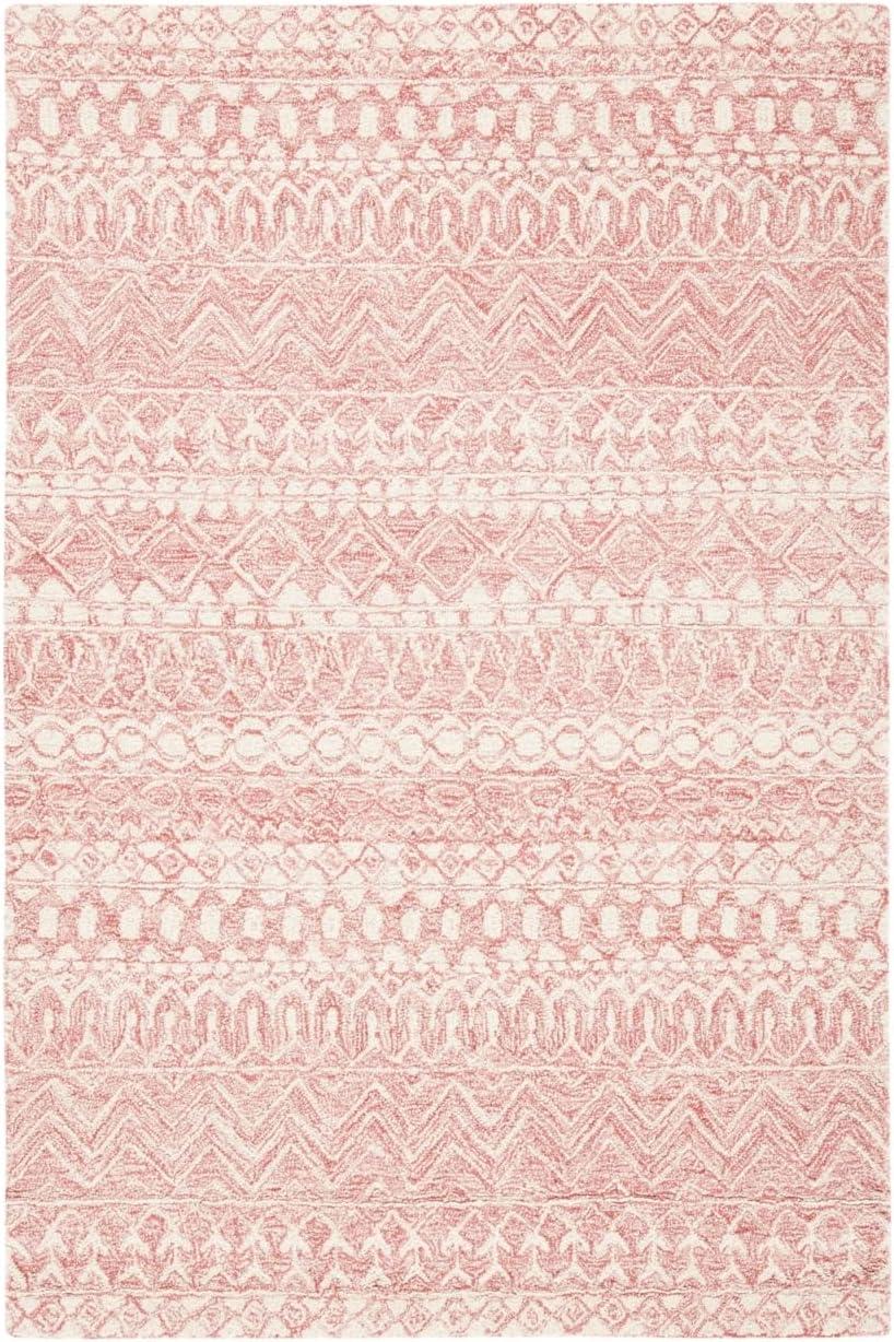 SAFAVIEH Micro-Loop Daithi Geometric Area Rug, Blue/Ivory, 10' x 14'