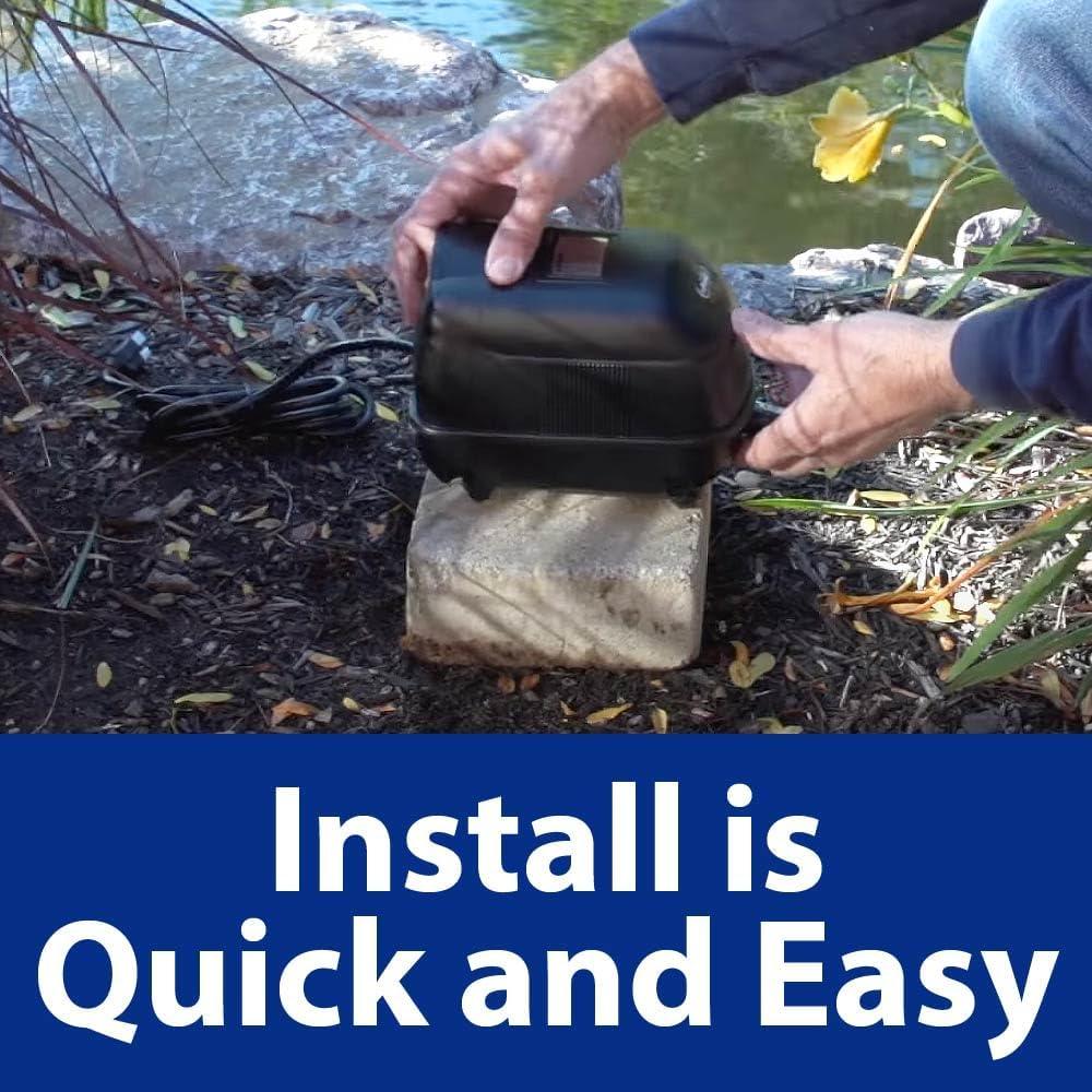 The Pond Guy Pond Aerator 1, Water Garden Aeration Kit: Diaphragm Compressor, Air Line & Diffuser