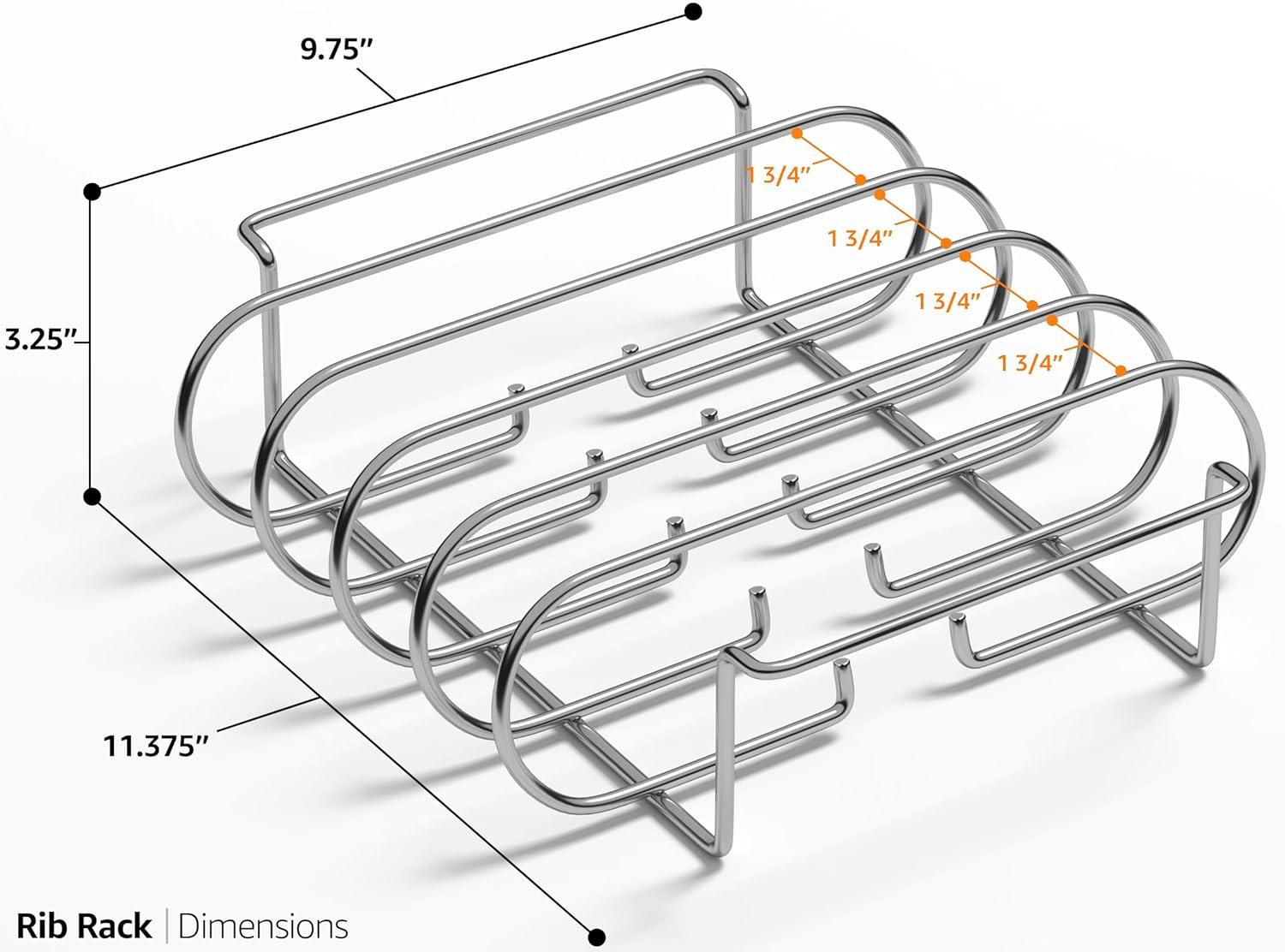 Sorbus Non-Stick Rib Rack - Holds 4 Rib Racks for Grilling & Barbecuing