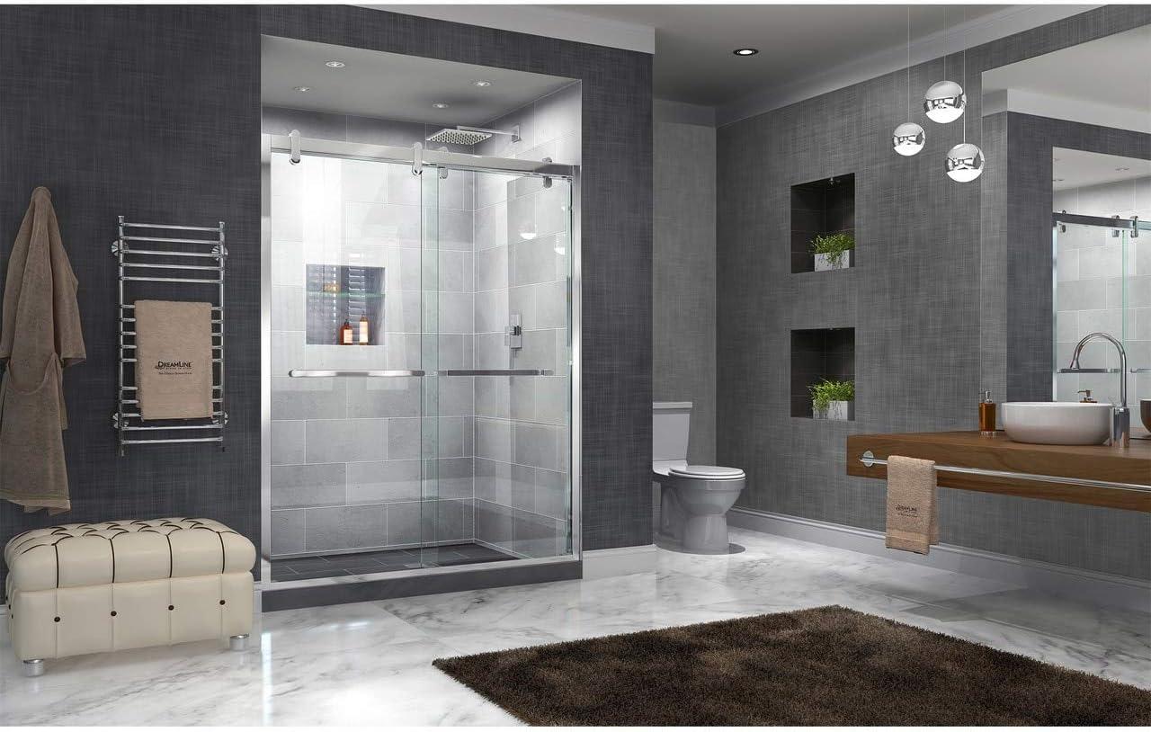 Cavalier 56" W x 77.38" H Bypass Semi-Frameless Shower Door with Clearmax™ Technology