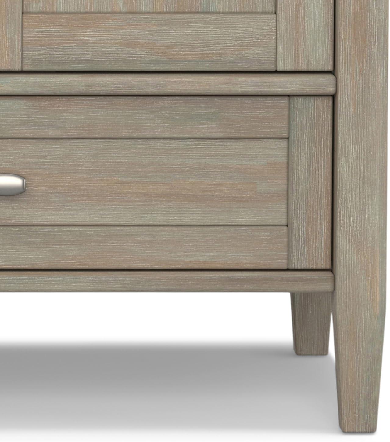 Simpli Home Warm Shaker 47"W Solid Wood TV Stand for TVs up to 55" with 2 Storage Cabinets and 2 Drawers