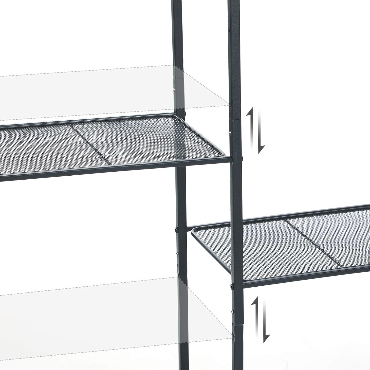 SONGMICS 3-Tier Storage Rack, Customizable Bathroom Shelf Black