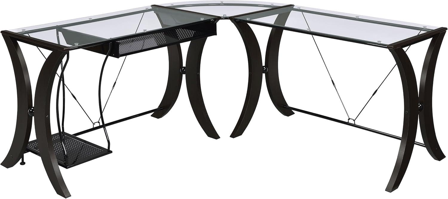 Monterey 3-piece L-shaped Computer Desk Set Cappuccino