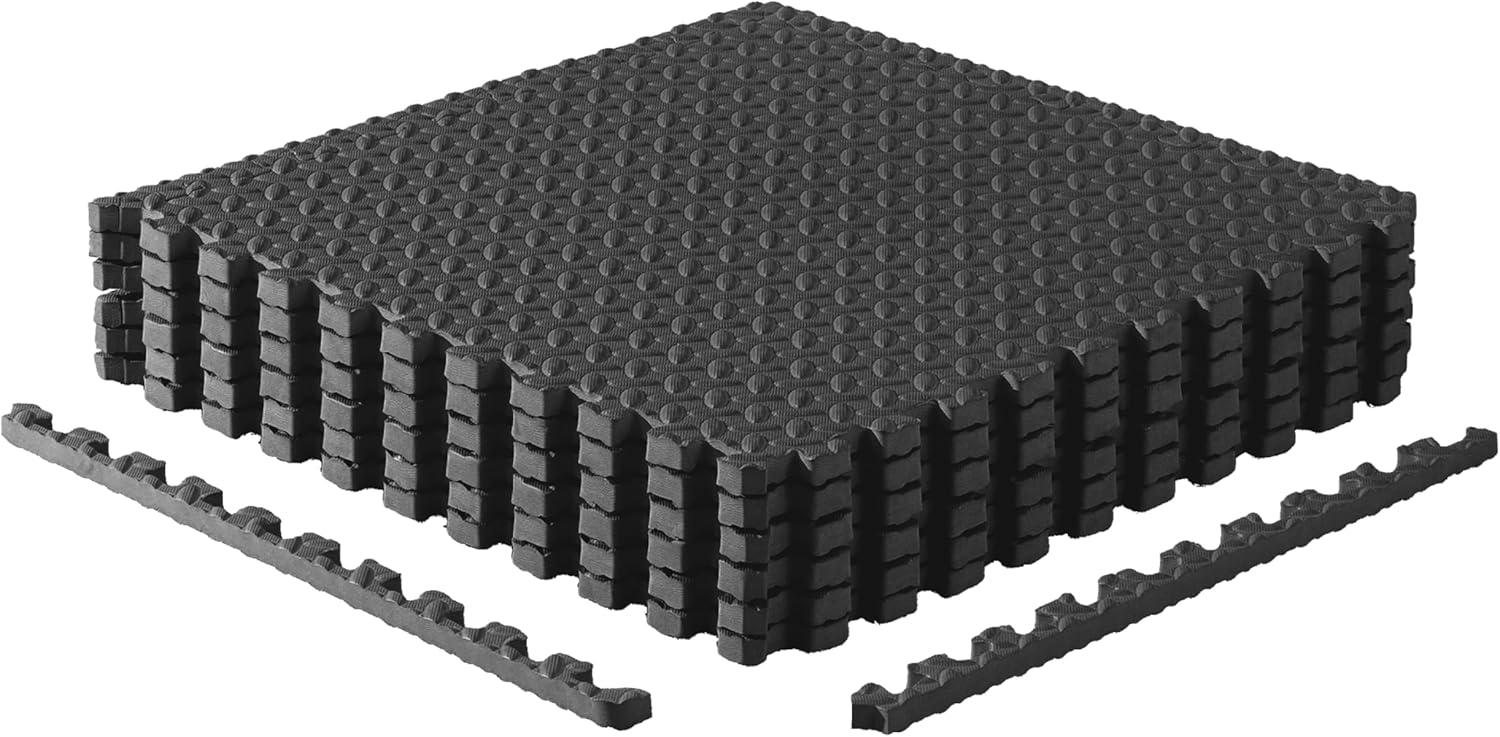 CAP CAP Interlocking Exercise Foam Mats, 24 SQ.FT Diamond, TATAMI, T-Pattern 3/4-Inch Thickness Tiles