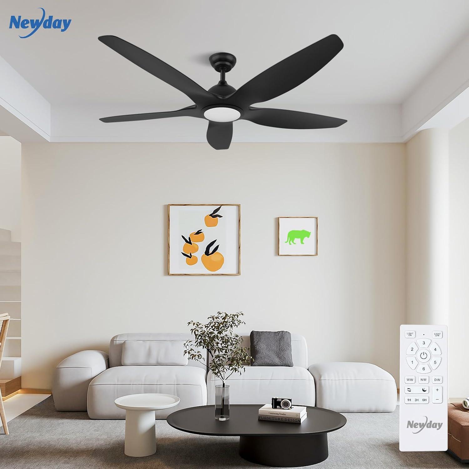 48 in. Indoor White Ceiling Fan with Integrated Dimmable LED Light Kit and Remote Control