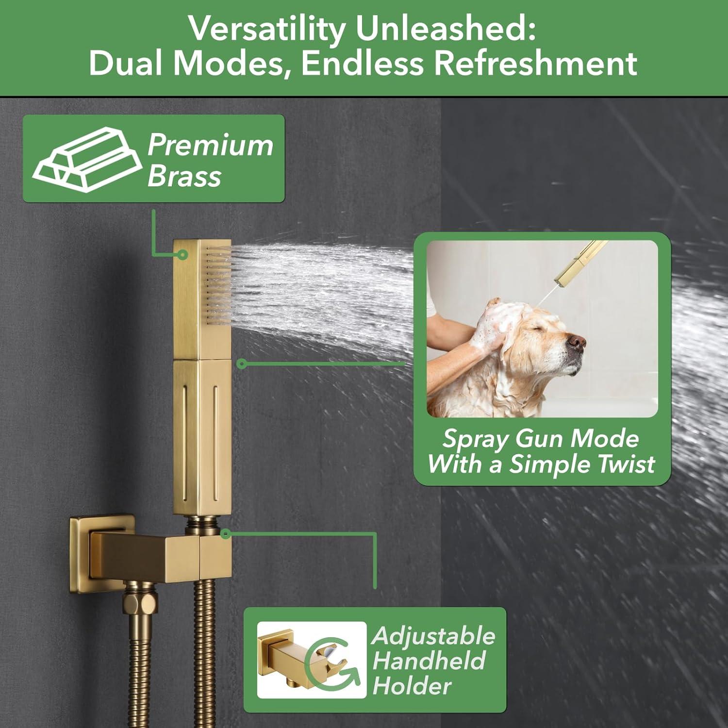 VANFOXLE Dual Function All-In-One Kit with Rough in-Valve 10 inches A2 MB