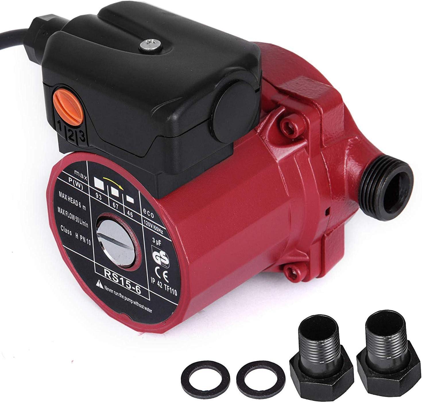 VEVOR Recirculating Pump, 93W 110V Water Circulator Circulating Pump NPT 3/4" w/Brass Fittings, 3-speed Control Recirculation 9.5 Gpm RS15-6 for Electric Water Heater System