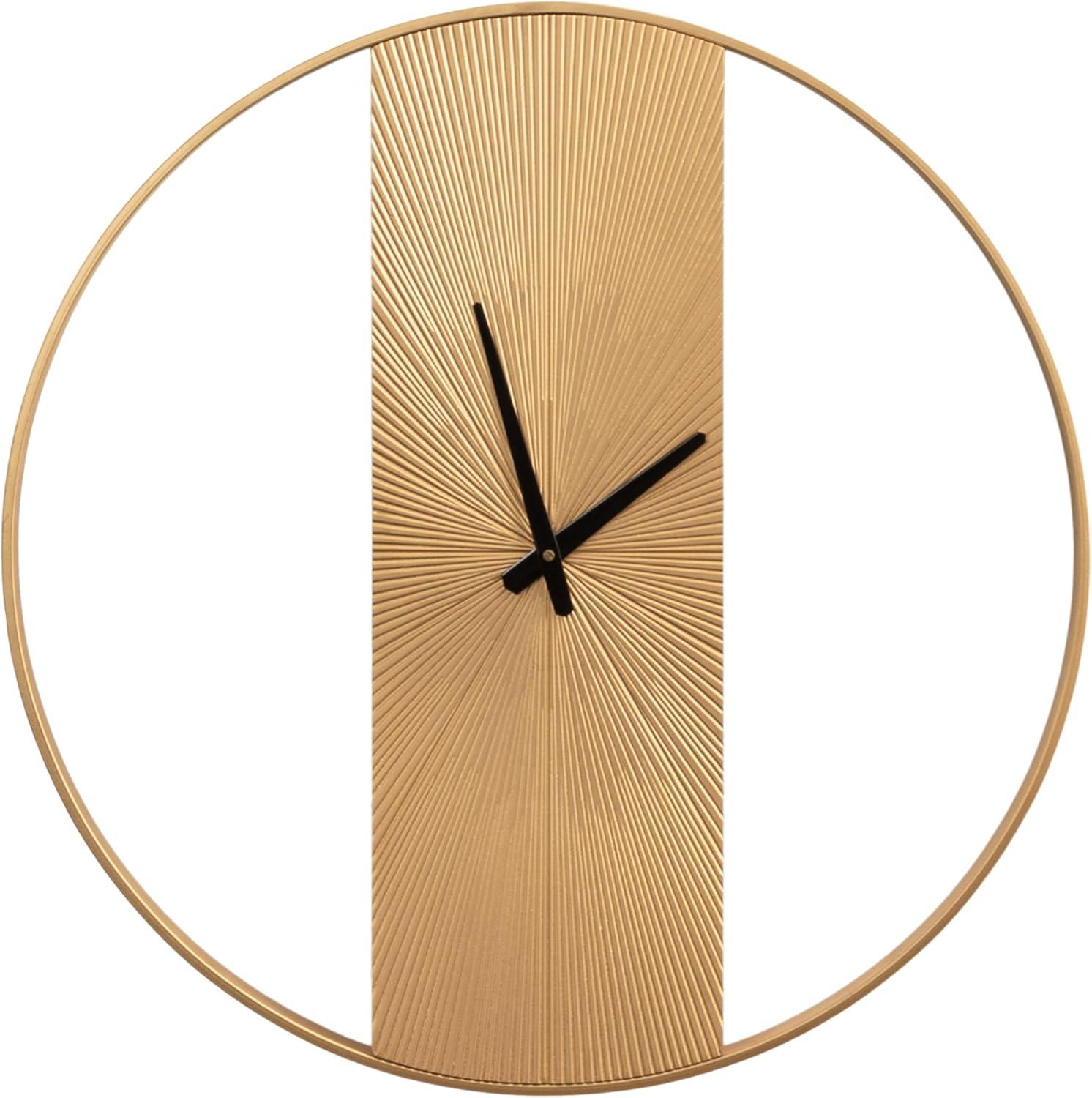 Kate & Laurel All Things Decor 24" Ladd Round Numberless Wall Clock Black