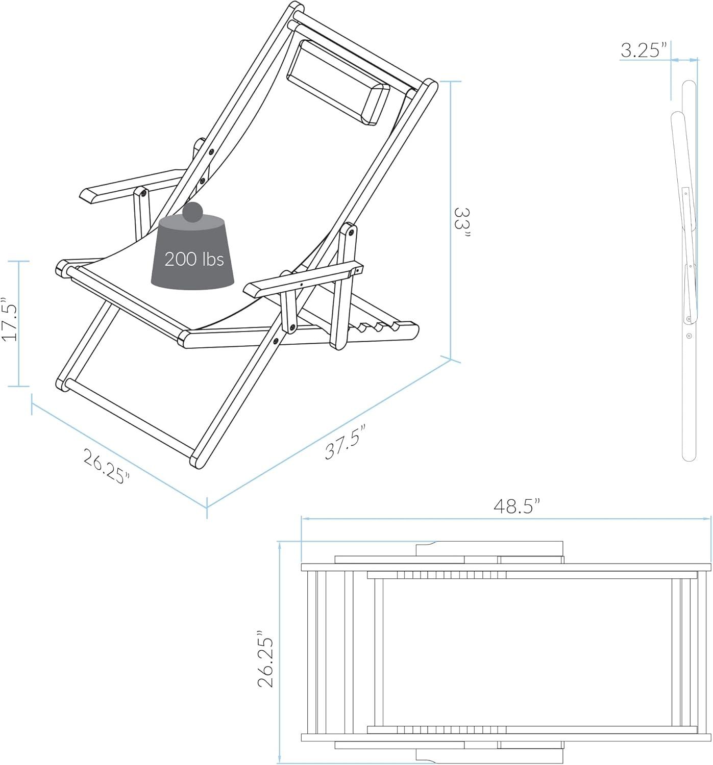 Sling Chair Natural Frame-Orange Canvas