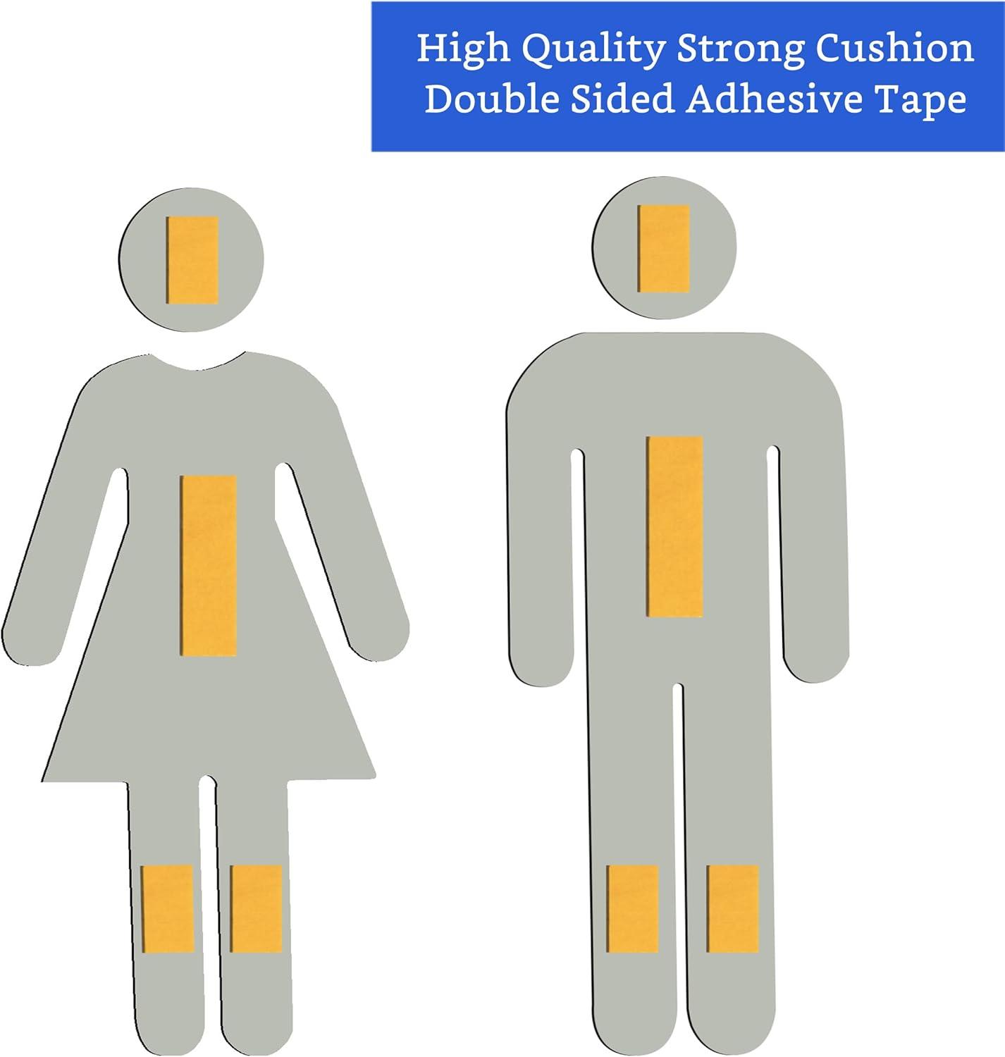 Brushed Aluminum Men's and Women's Bathroom Sign Figure Set - Men and Women Modern Restroom Sign - Bathroom Door Signs - Restroom Signs for Business - Bathroom Signage