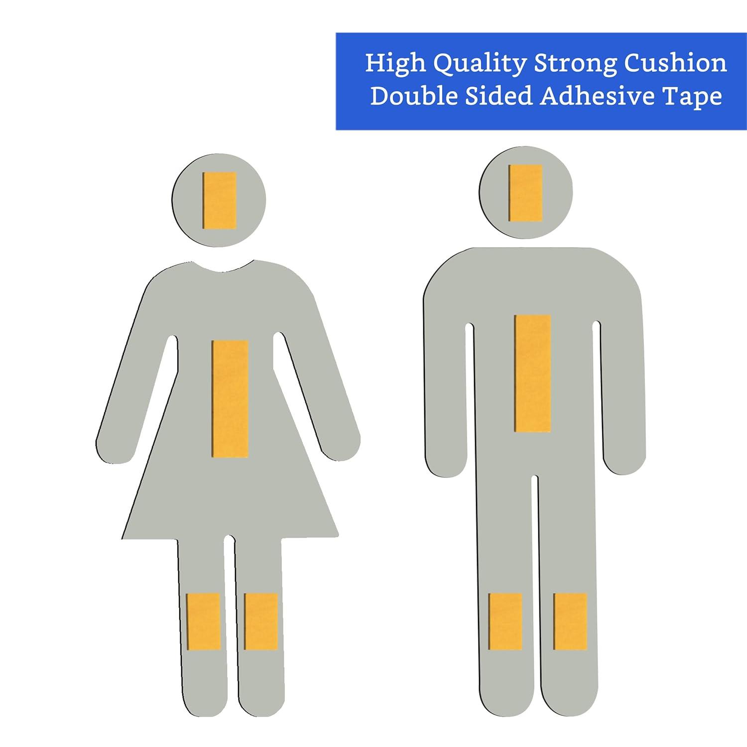 Brushed Aluminum Men's and Women's Bathroom Sign Figure Set - Men and Women Modern Restroom Sign - Bathroom Door Signs - Restroom Signs for Business - Bathroom Signage
