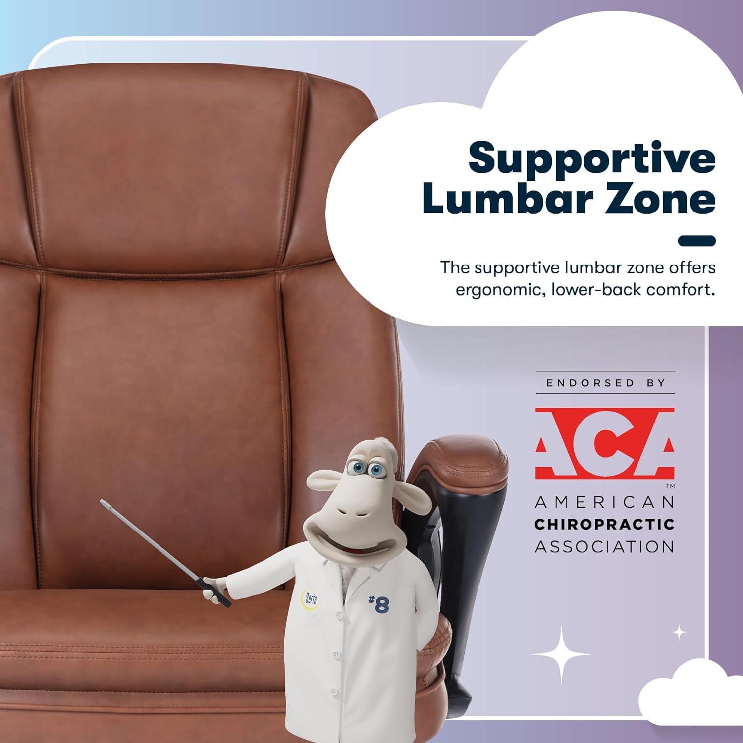 Serta Fairbanks Big and Tall High Back Executive Office and Gaming Chair with Layered Body Pillows